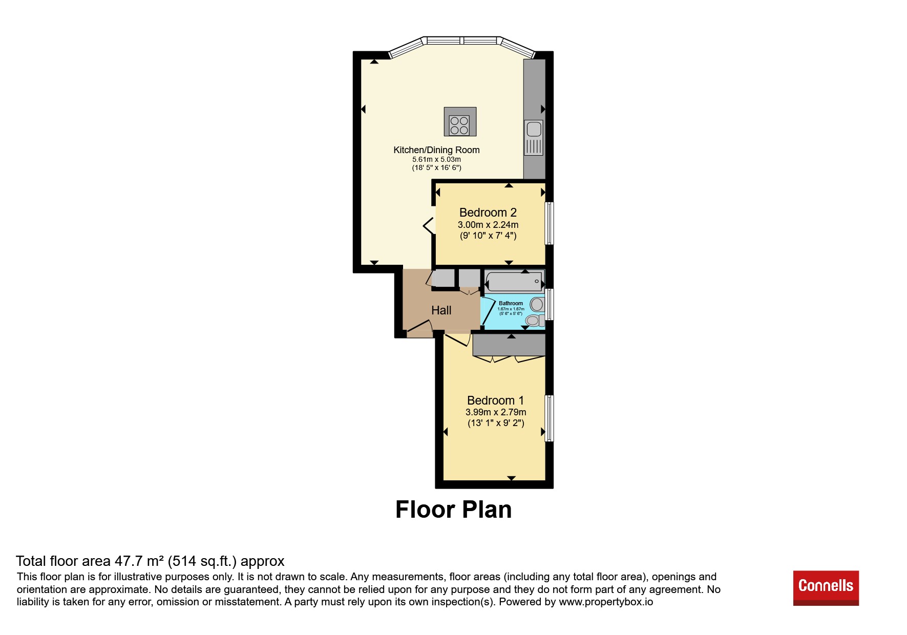 Flat 5, 9, Mount Sion, Tunbridge Wells floorplan