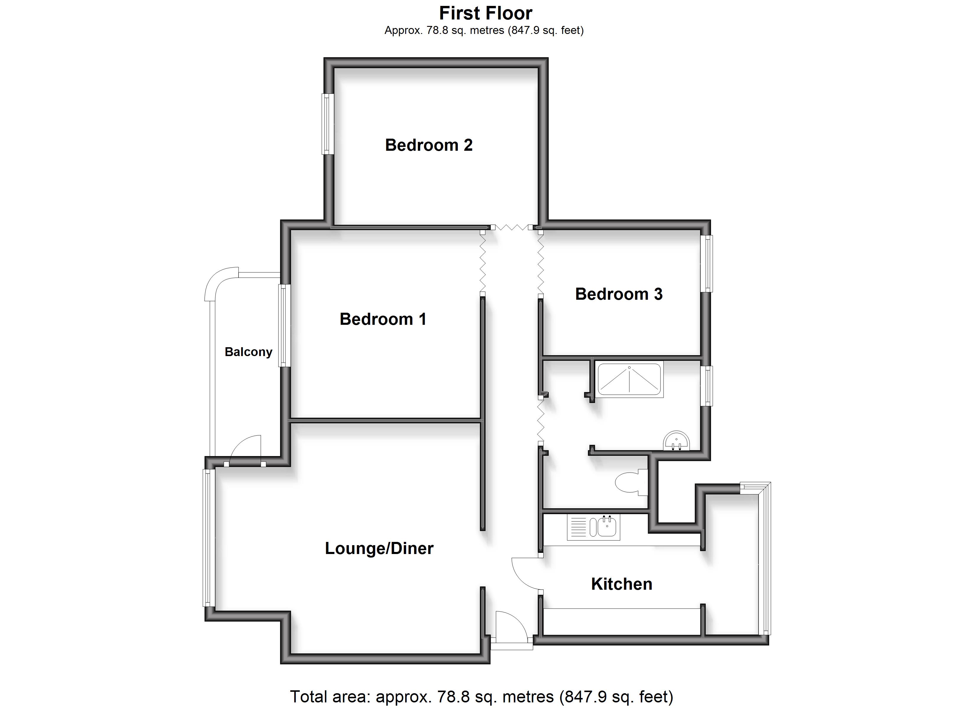 8, Romney Court, Winchelsea Gardens, Worthing floorplan