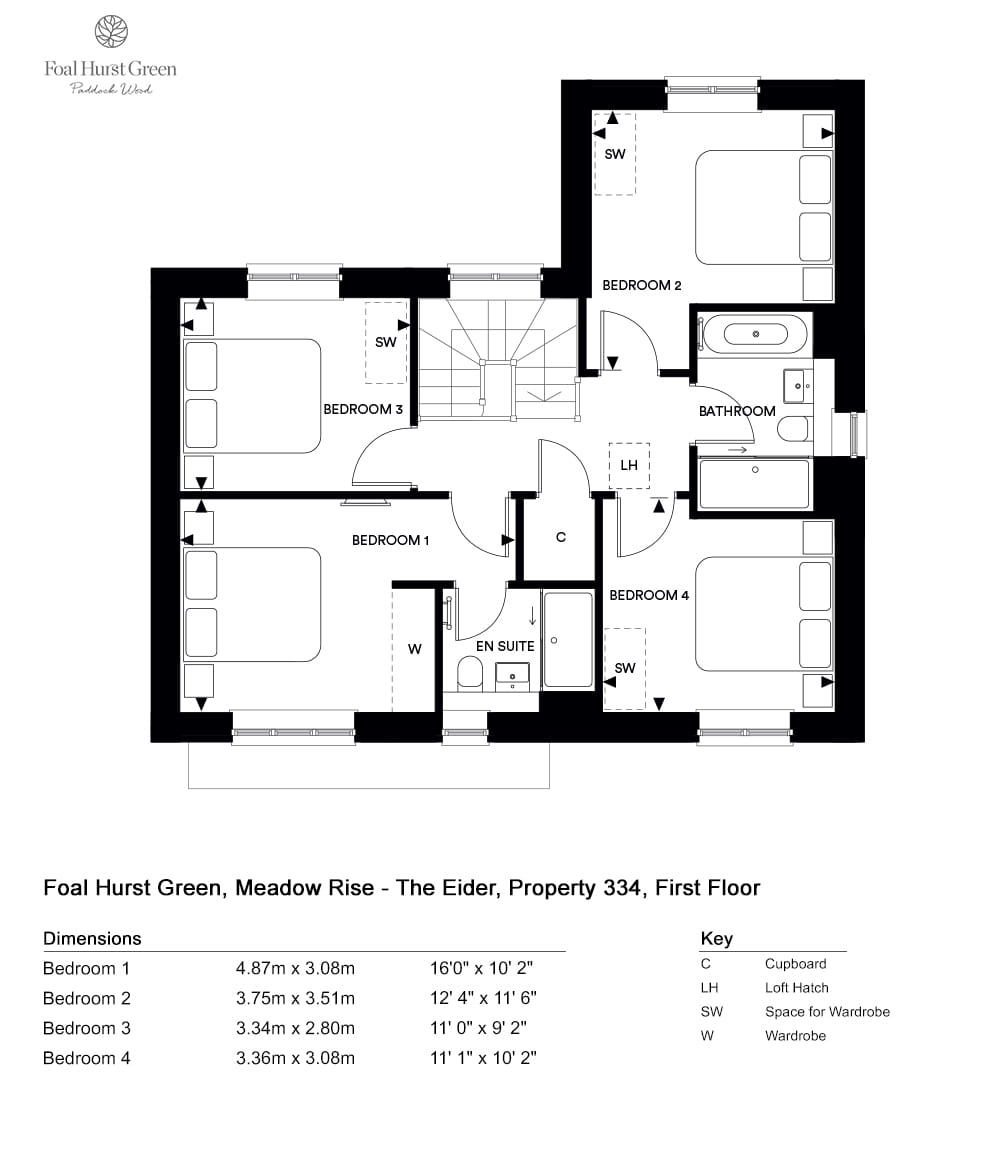 334, Paddock Wood, Tn12 6Gp, Paddock Wood floorplan