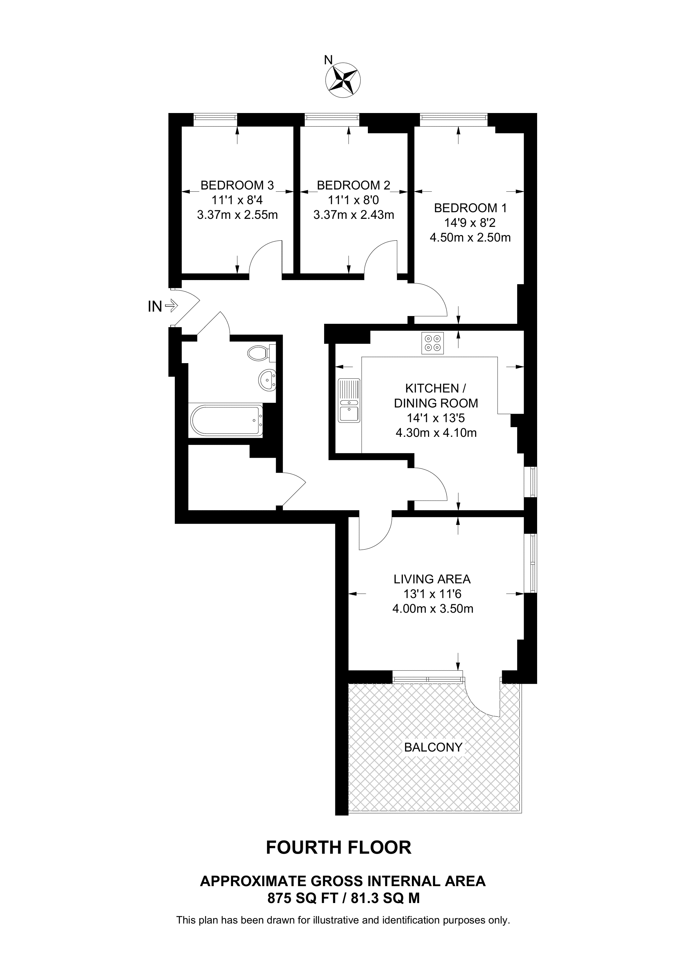 Hawkshaw Court, Tower Hamlets, London E14, 3 bedroom flat to rent