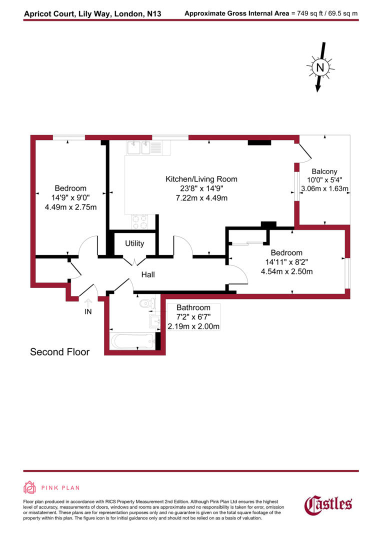 14, Apricot Court,, Palmers Green floorplan