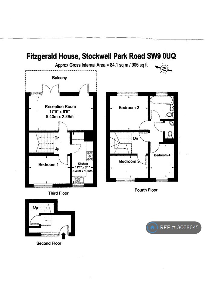 Flat, Fitzgerald House Stockwell Park Road, London floorplan