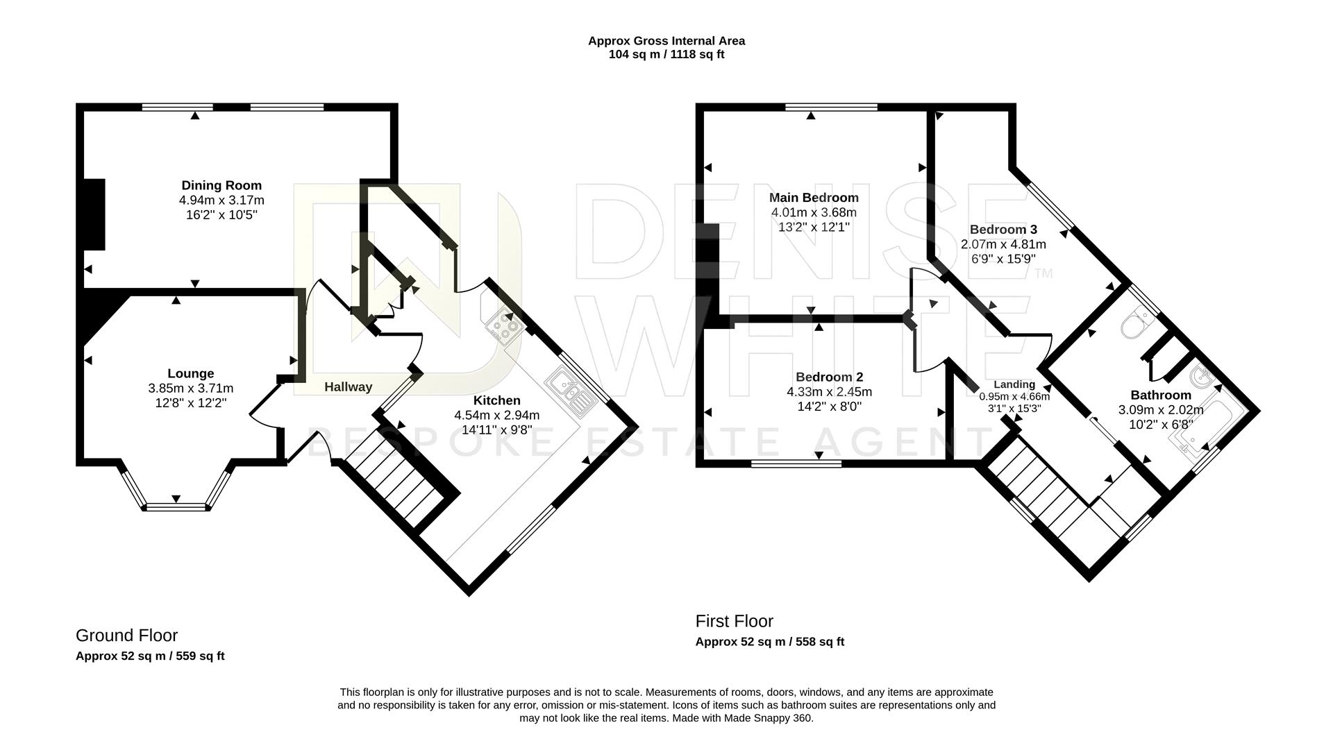1, The Crescent, Leek floorplan