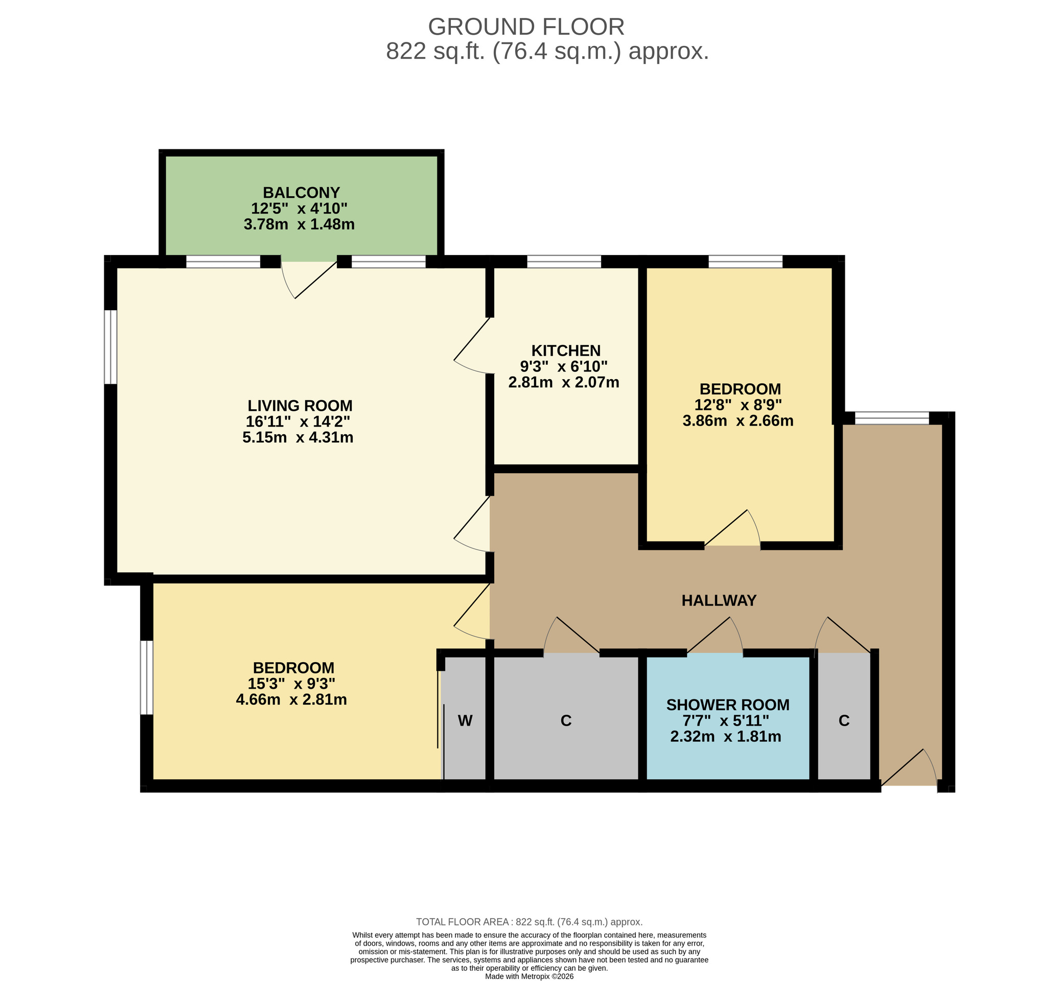 Flat 9, Lauder Court, 16 Staneacre Park, Hamilton floorplan