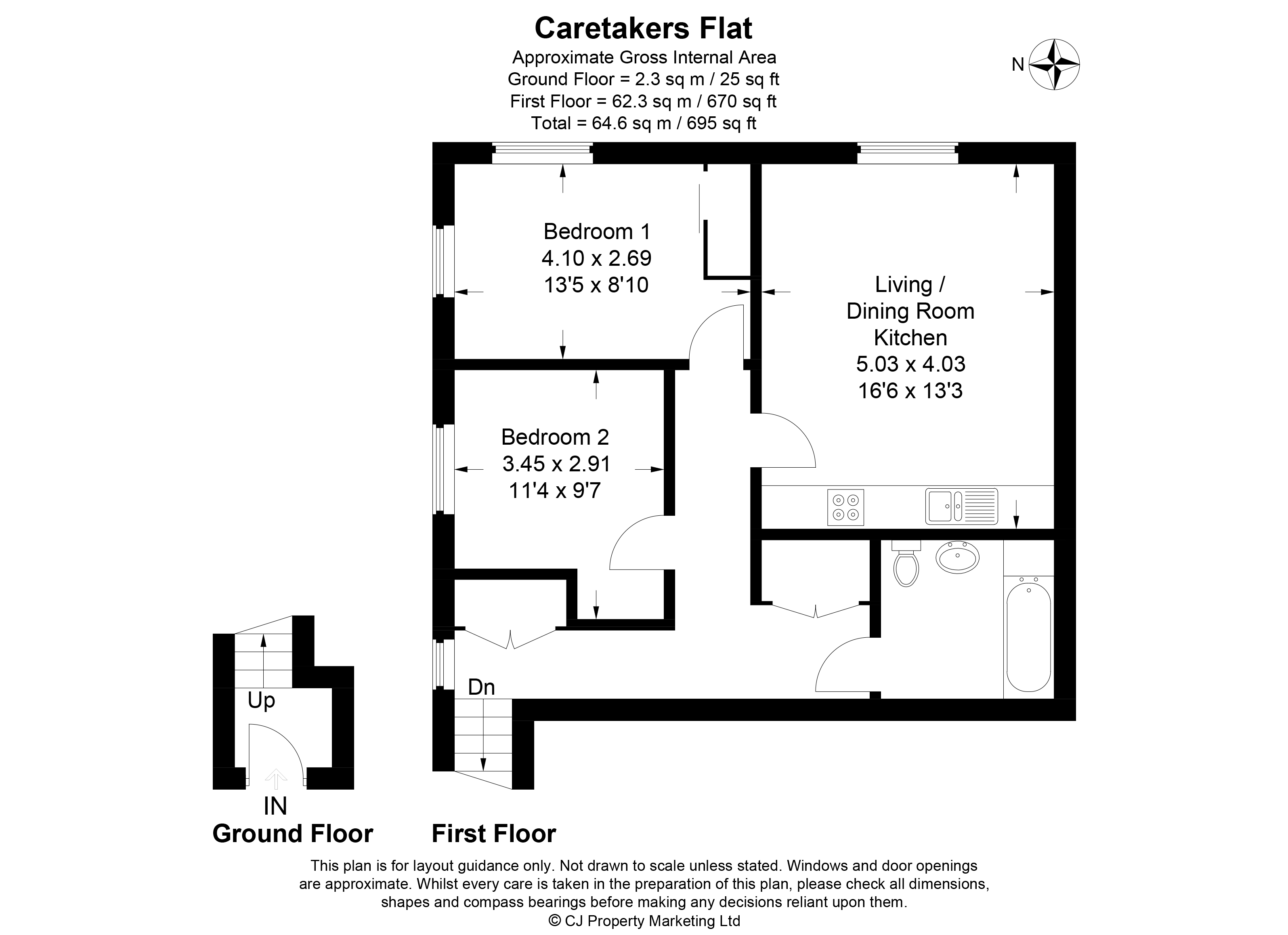 Caretakers Flat 16, Longfield Avenue, London floorplan