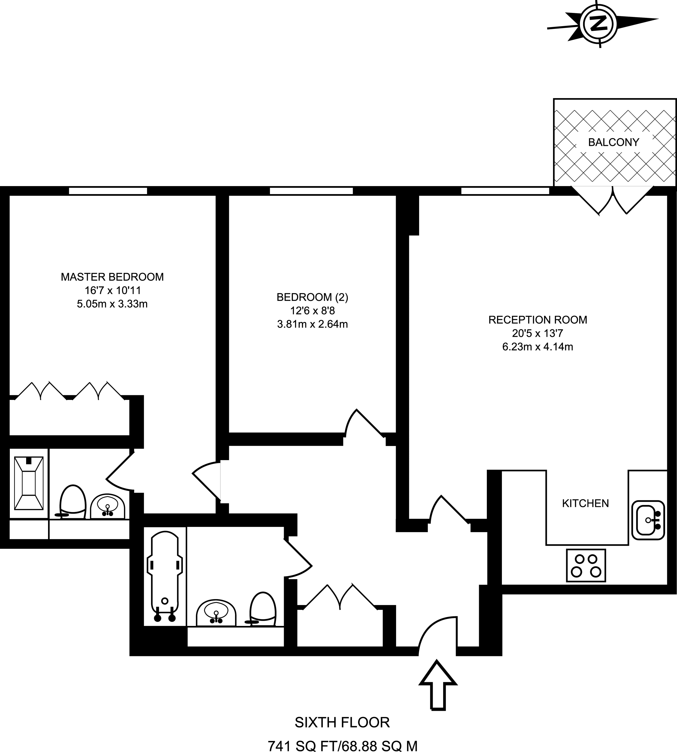 2 Bedrooms Flat to rent in Eden Grove, Islington N7
