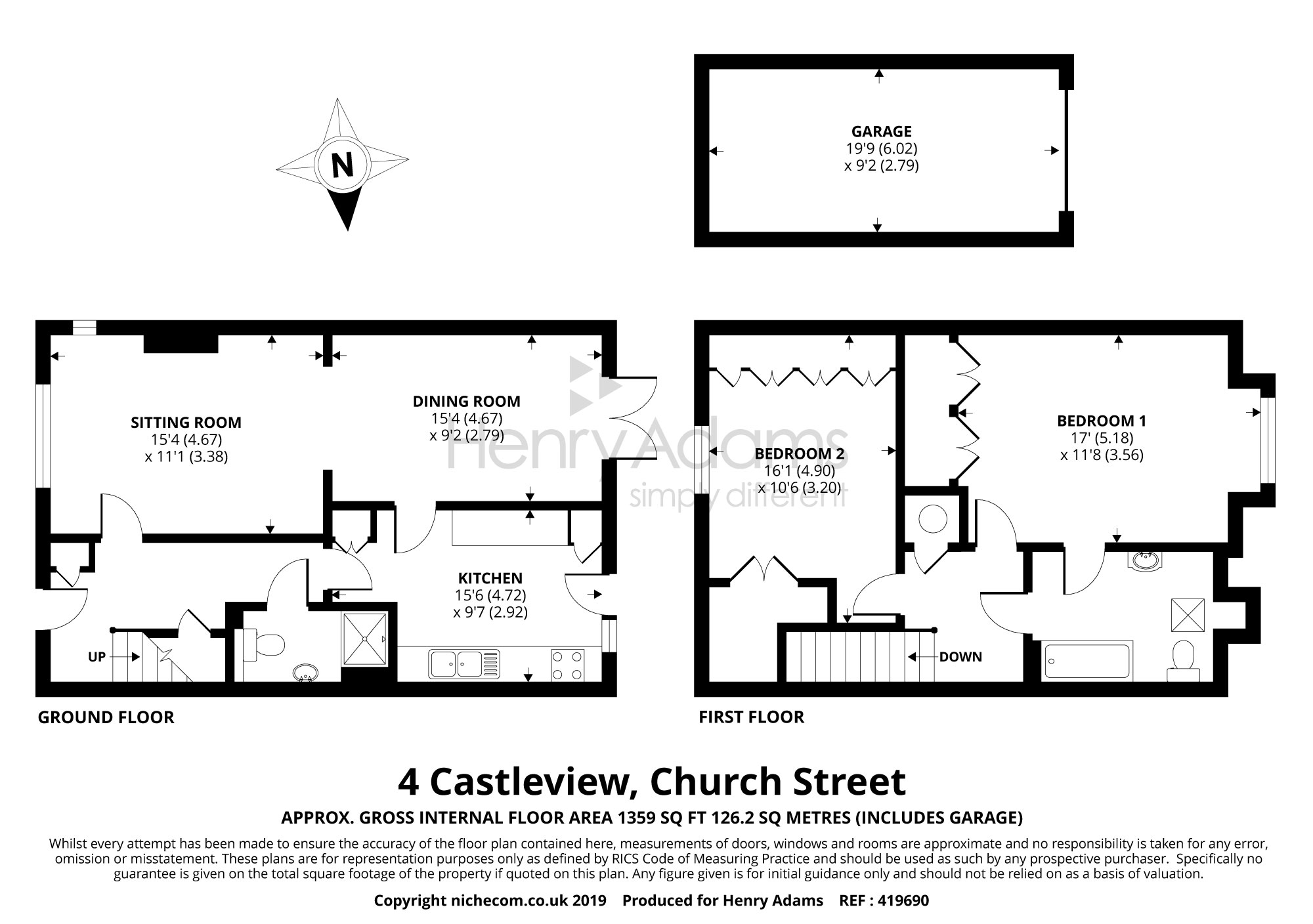 2 Bedrooms  for sale in Castleview, Church Street, Amberley BN18