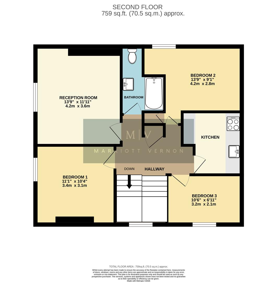 Flat 5, 13, The Waldrons, Croydon floorplan