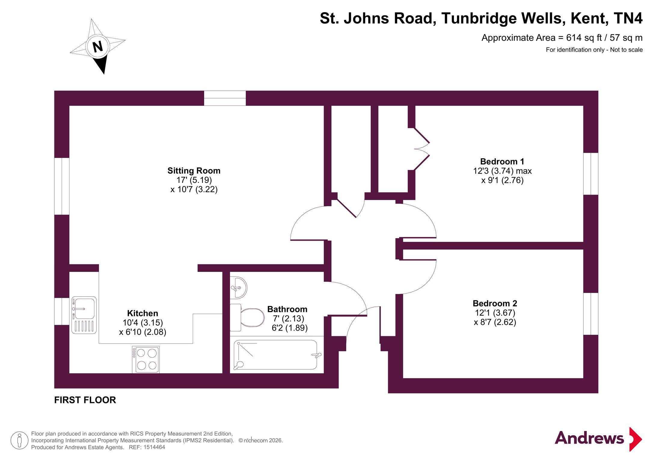 Flat 6, Winston Court, 161, St. Johns Road, Kent floorplan