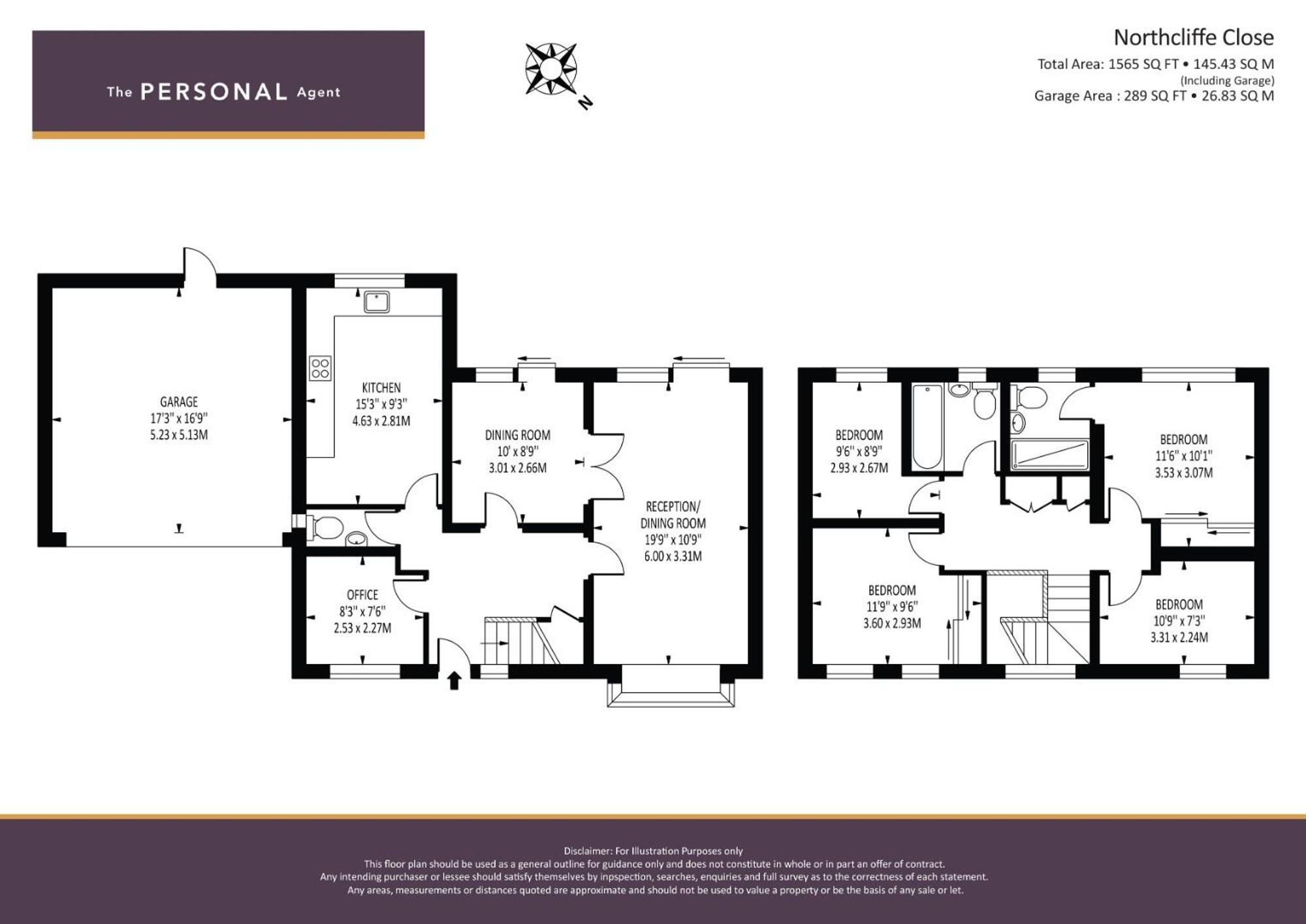 11, Northcliffe Close, Worcester Park floorplan