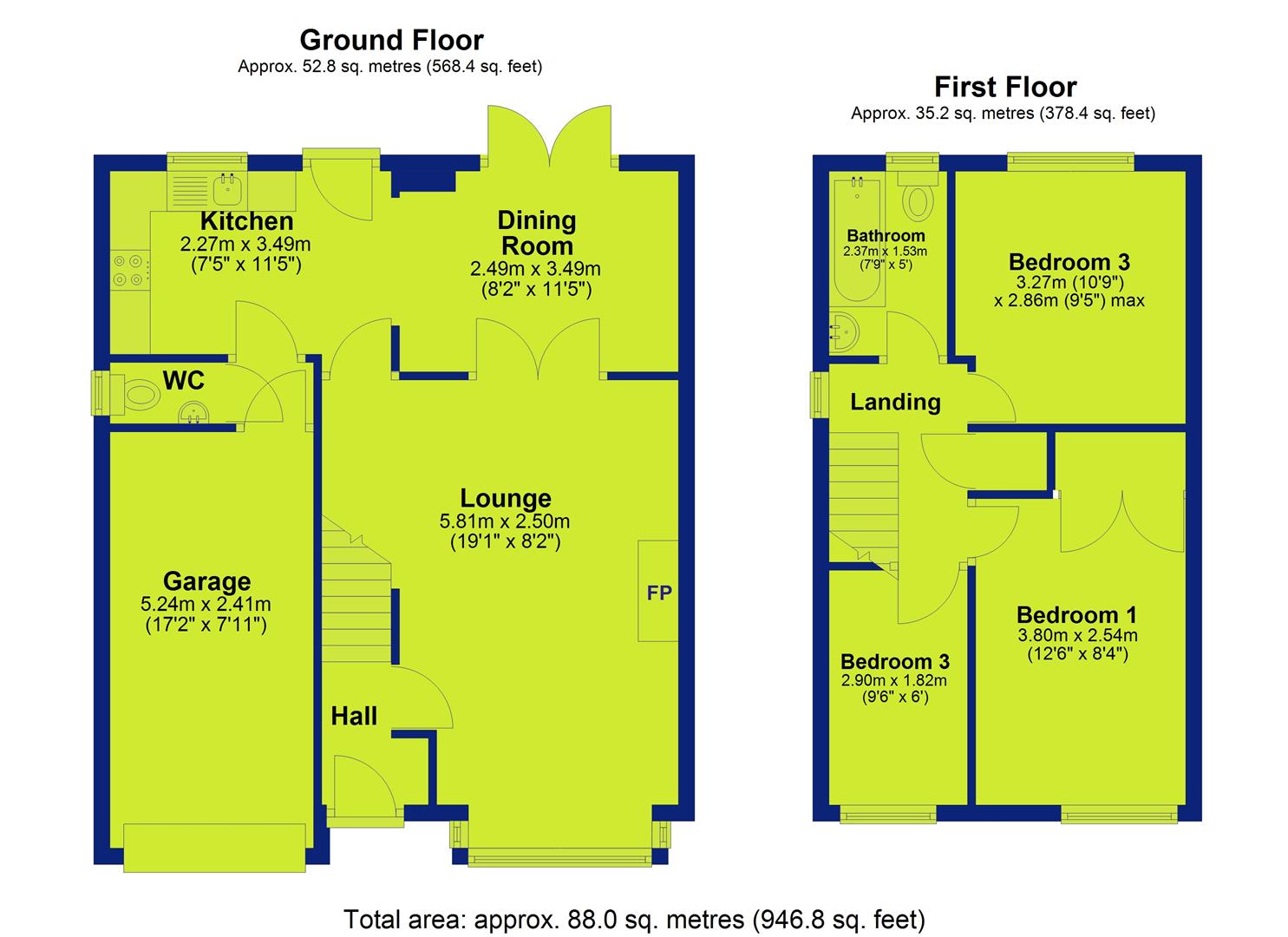 37, Camelot Avenue, Nottingham floorplan