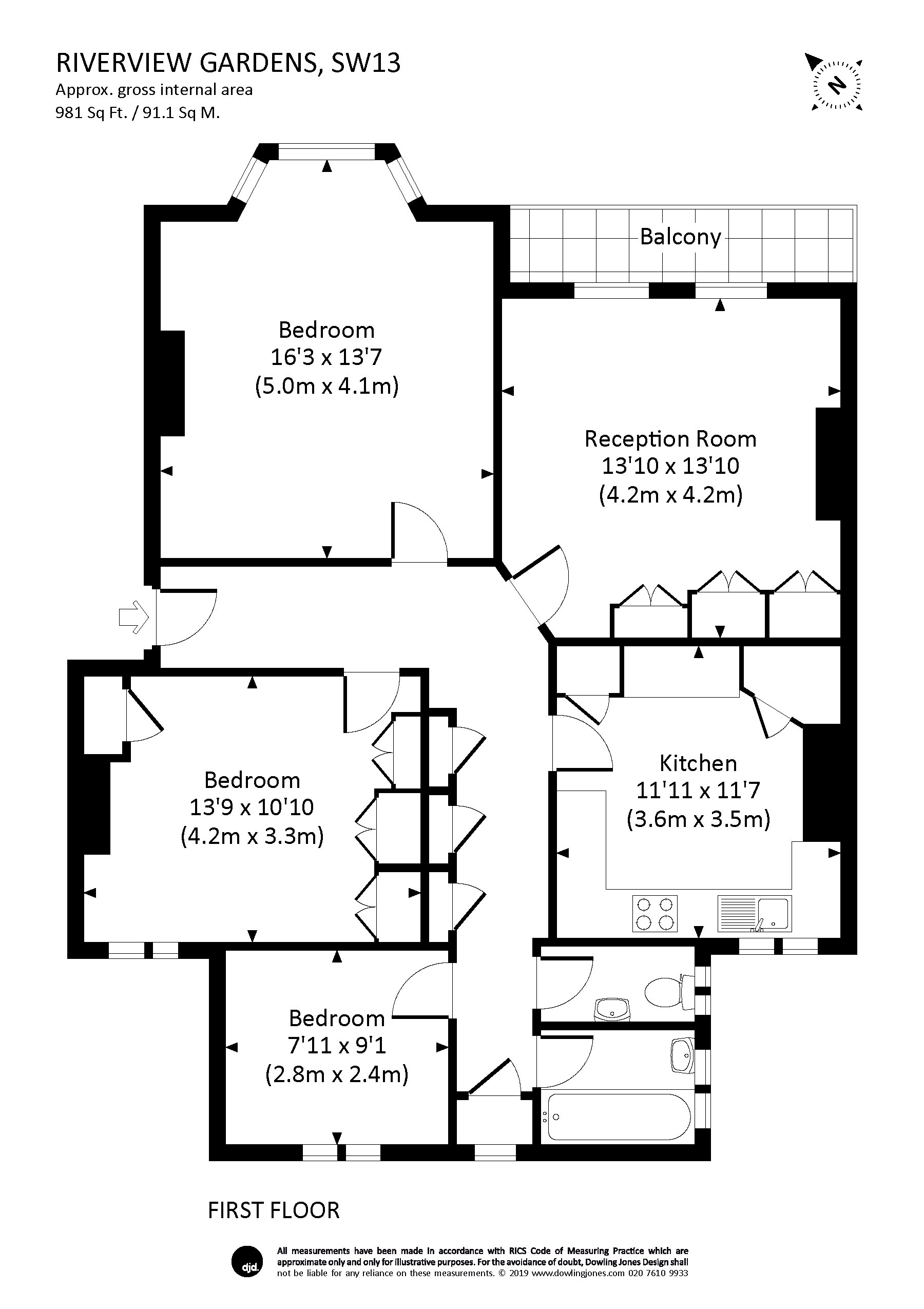 3 Bedrooms Flat for sale in Riverview Gardens, London SW13