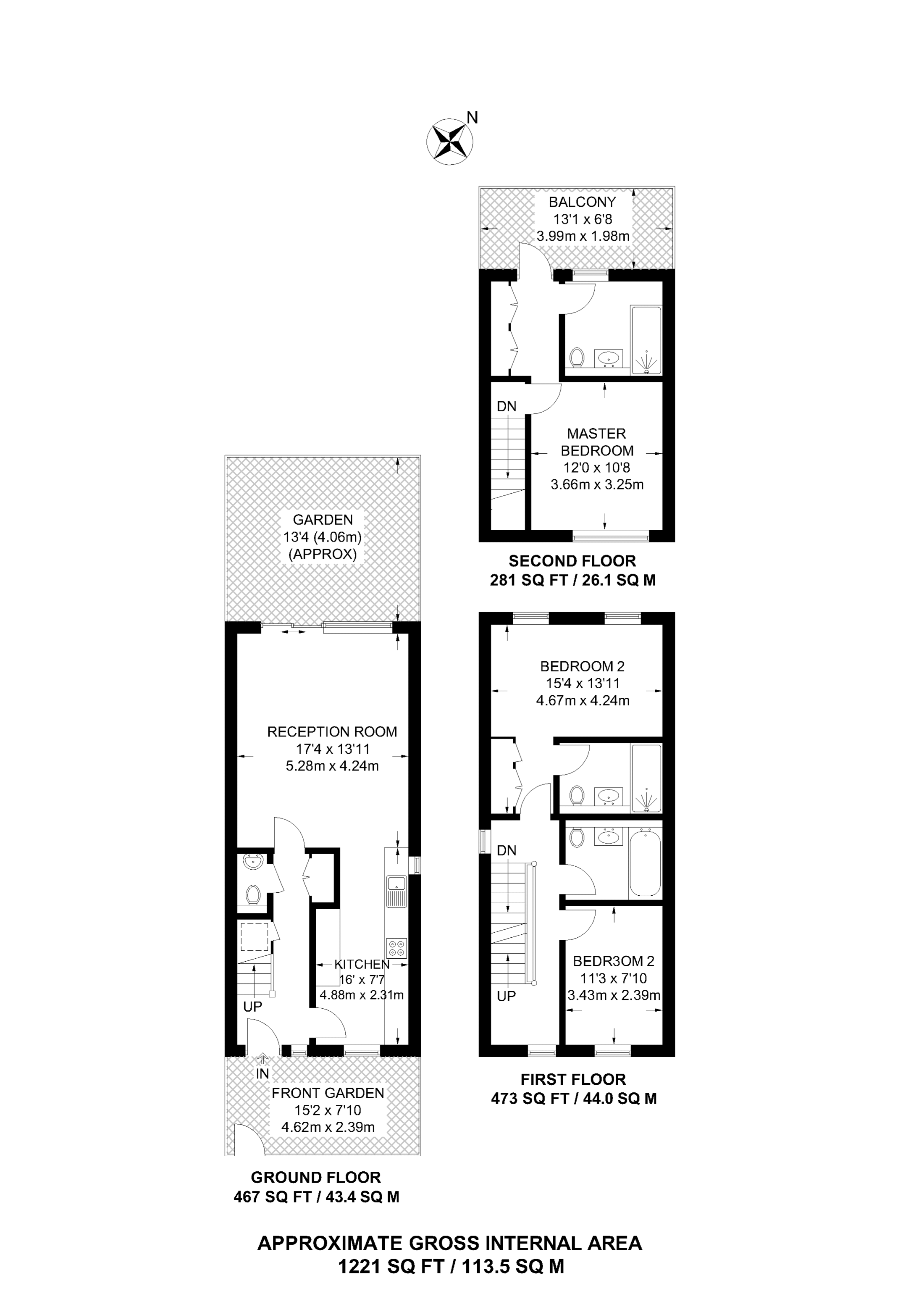 3 Bedrooms Flat to rent in Kings Avenue, Clapham SW4