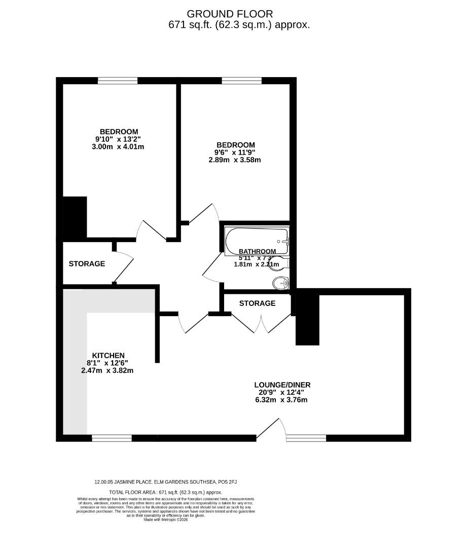 5, Jasmine Place, Southsea floorplan