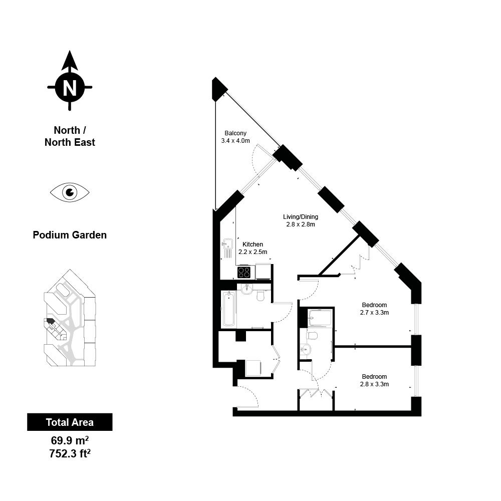 Flat 432 2, Engineers Way, Wembley floorplan