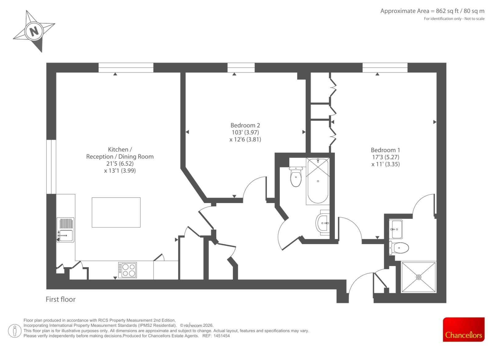 Flat 5 Midsummer Place,, Buckingham Road, Bicester floorplan