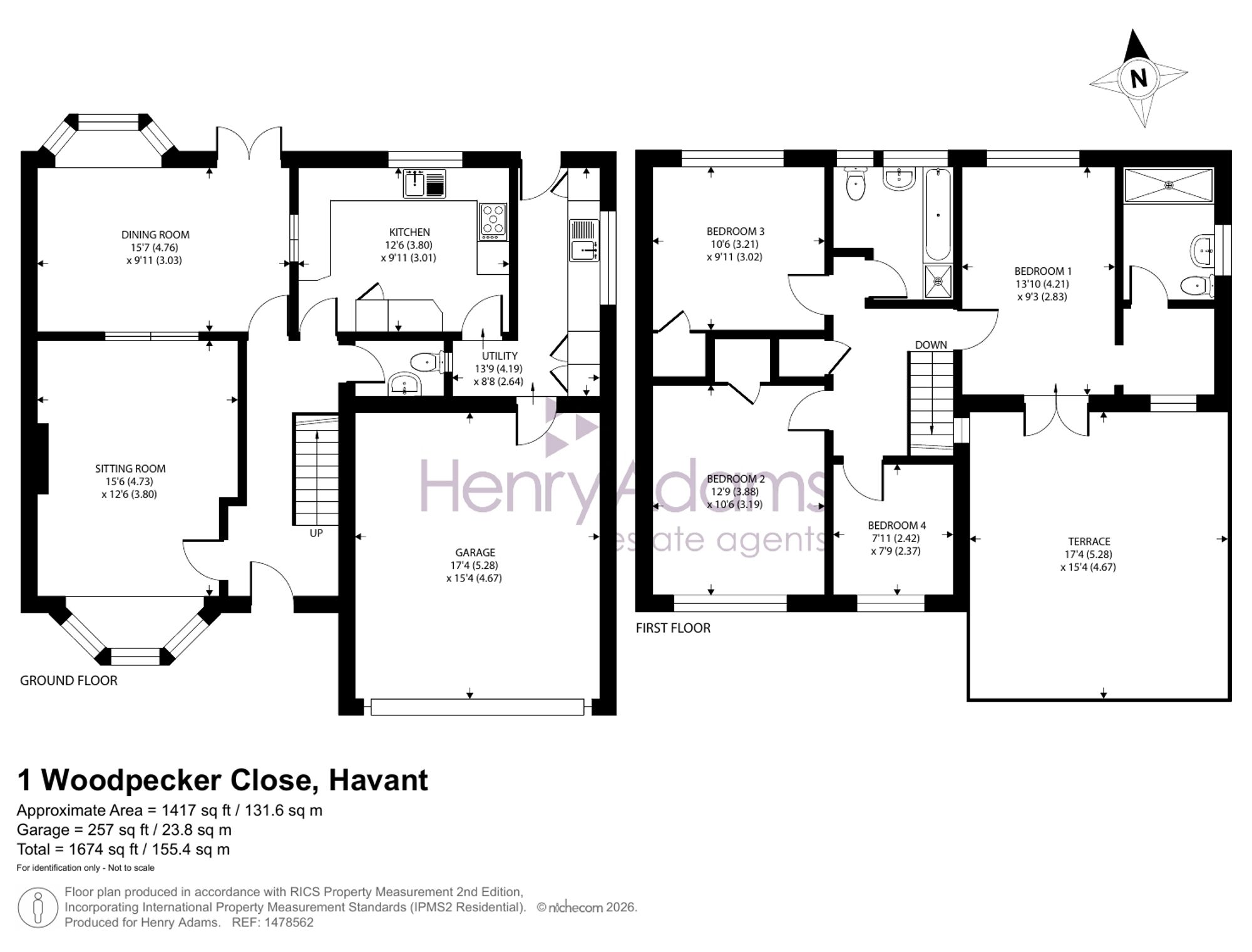 1 Woodpecker Close, Havant floorplan