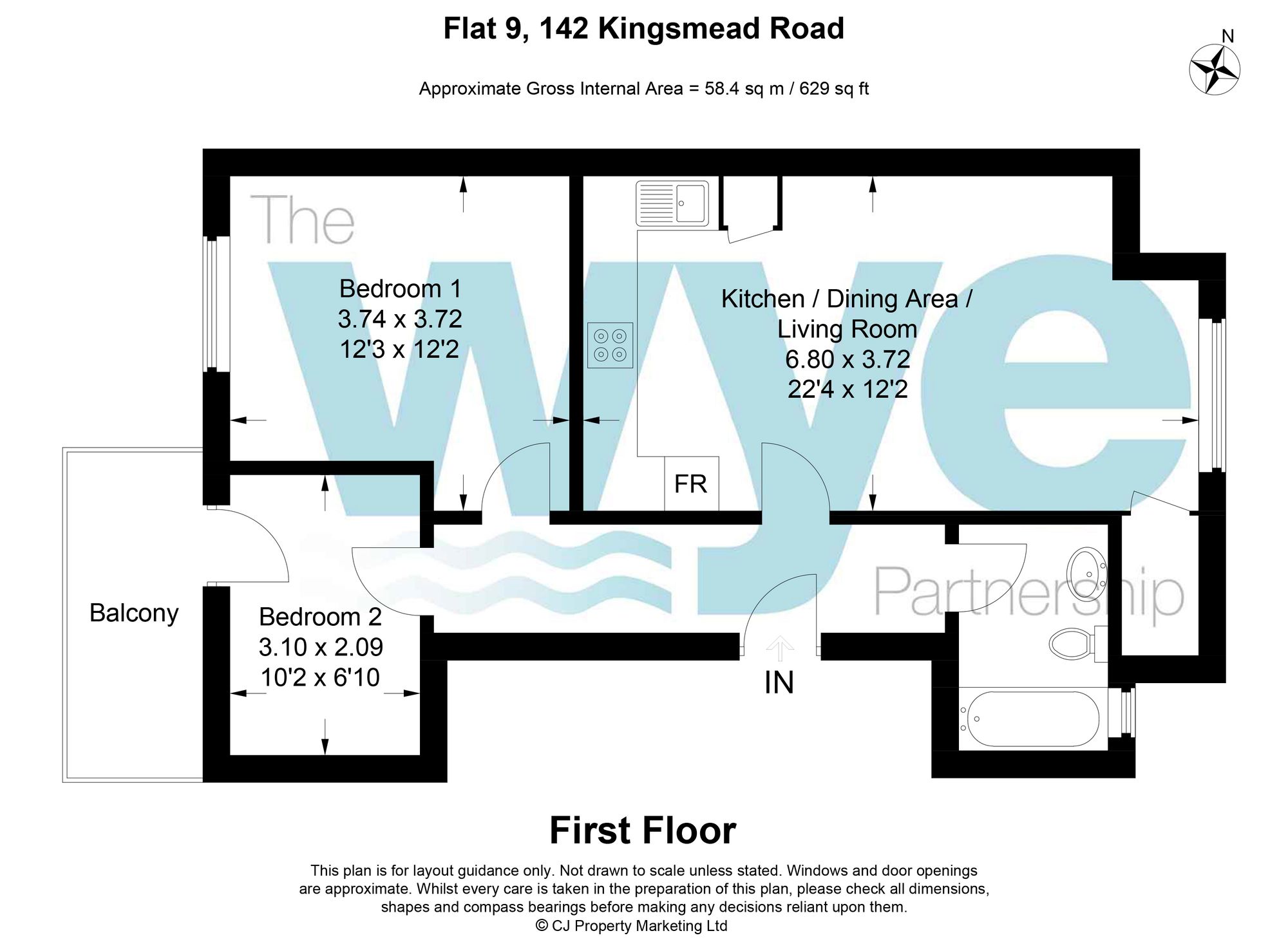 Flat 9, 142 Kingsmead Road, High Wycombe floorplan