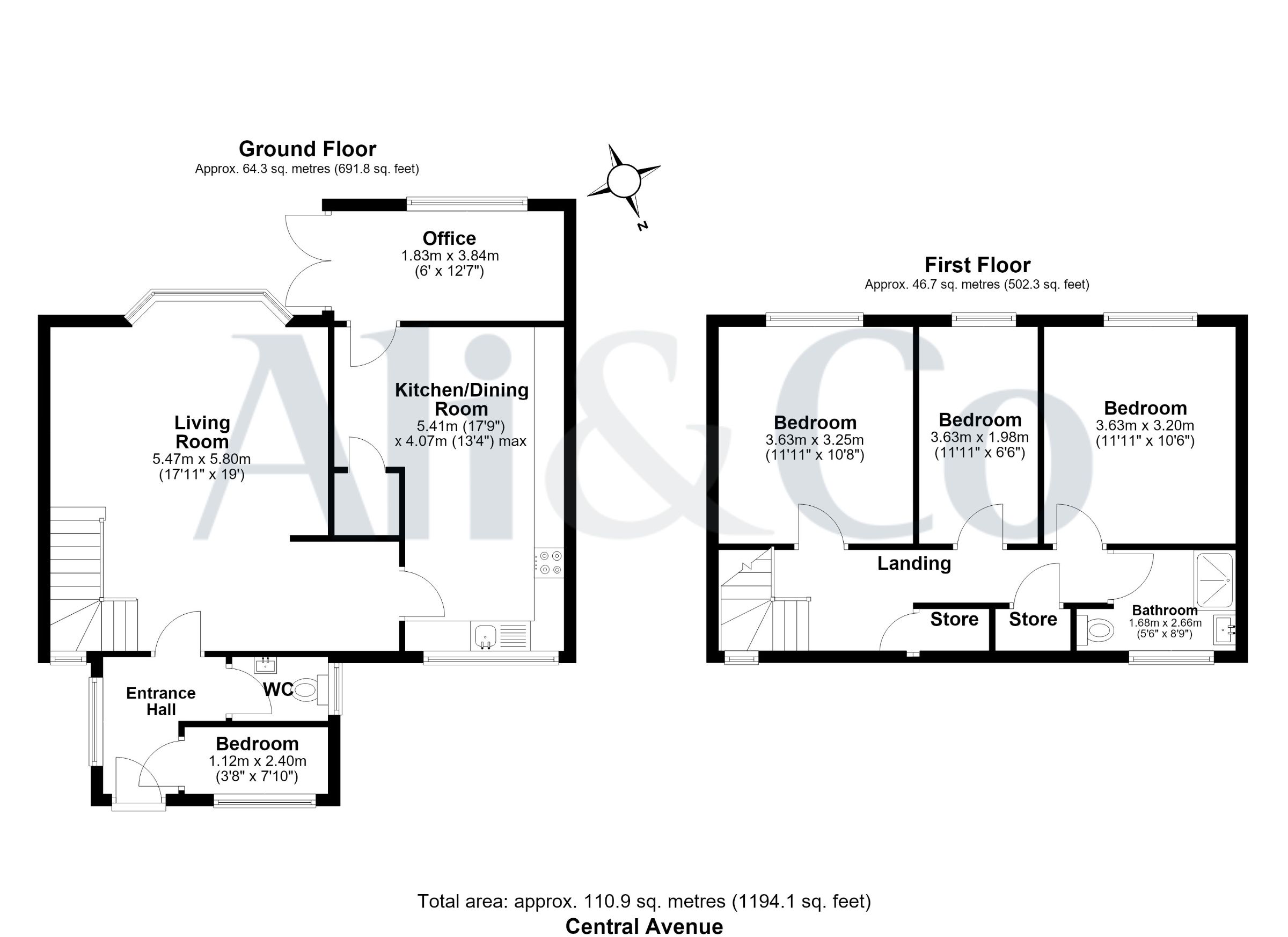 2 Central Avenue, Canvey Island floorplan