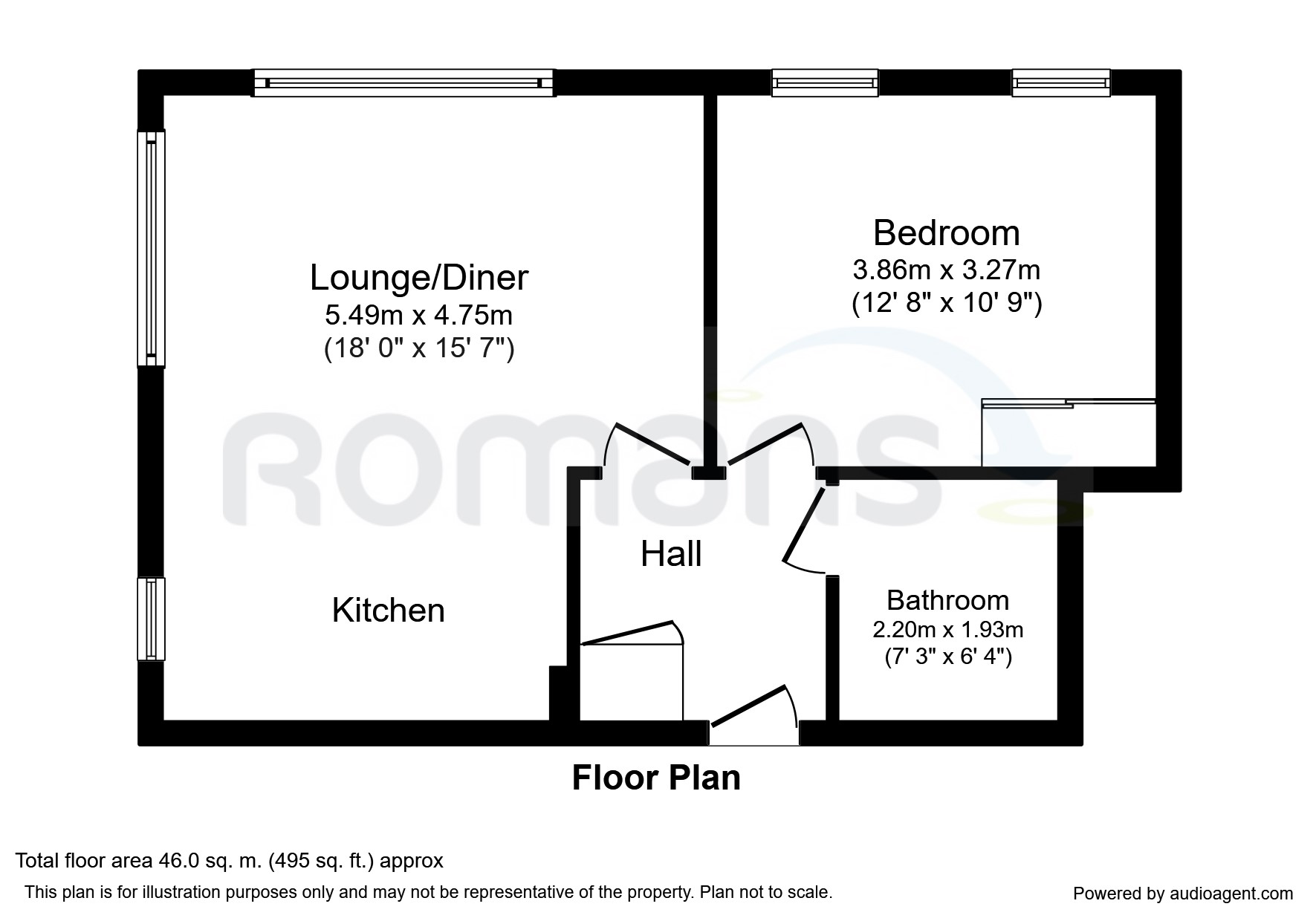 1 Bedrooms Flat to rent in Winchester Road, Basingstoke RG21