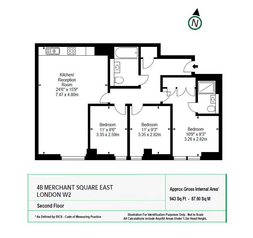 3 Bedrooms Flat to rent in Merchant Square, Harbet Road, Paddington W2