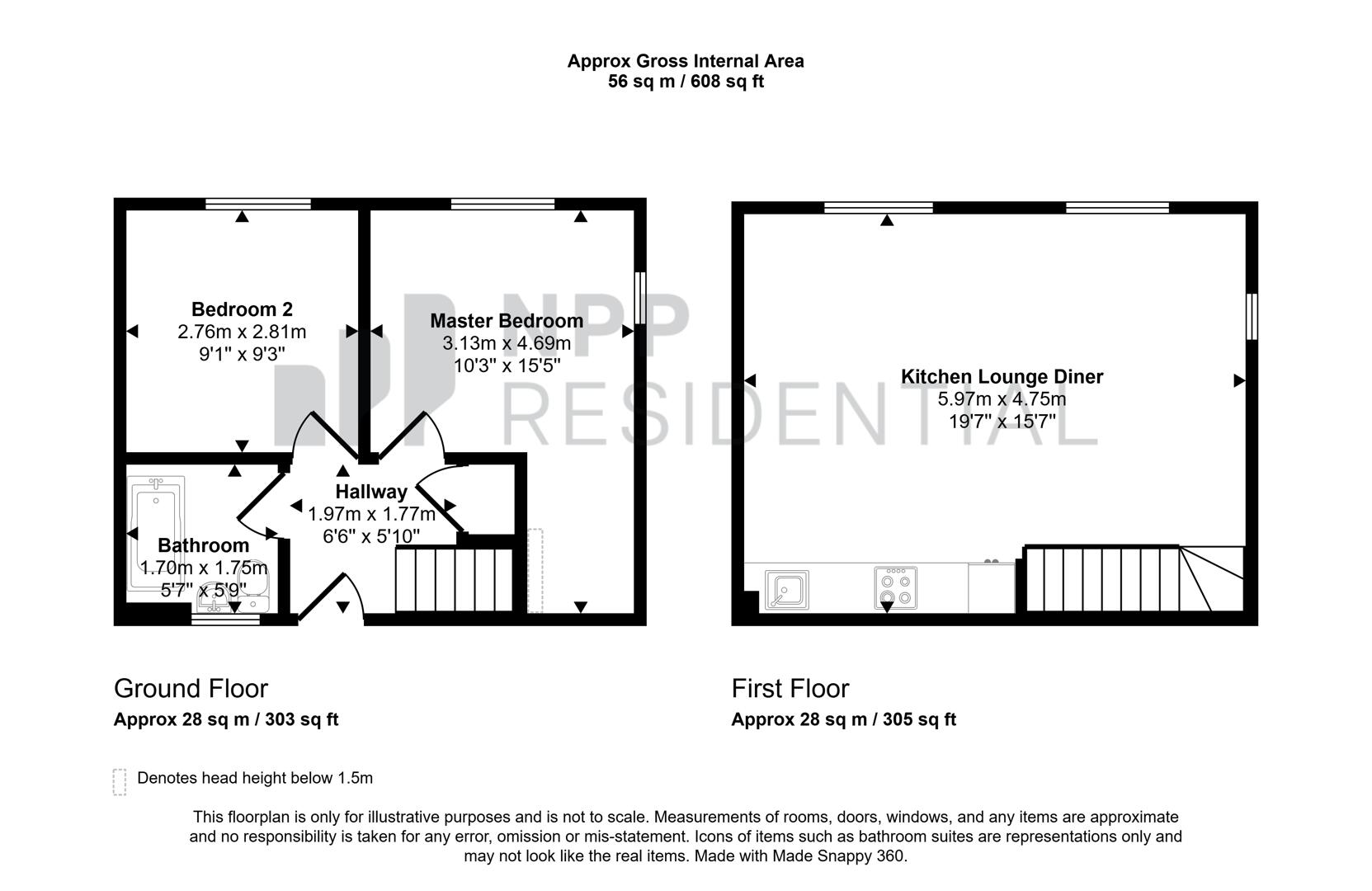Apartment 1, Cotton Grove, Stockport floorplan