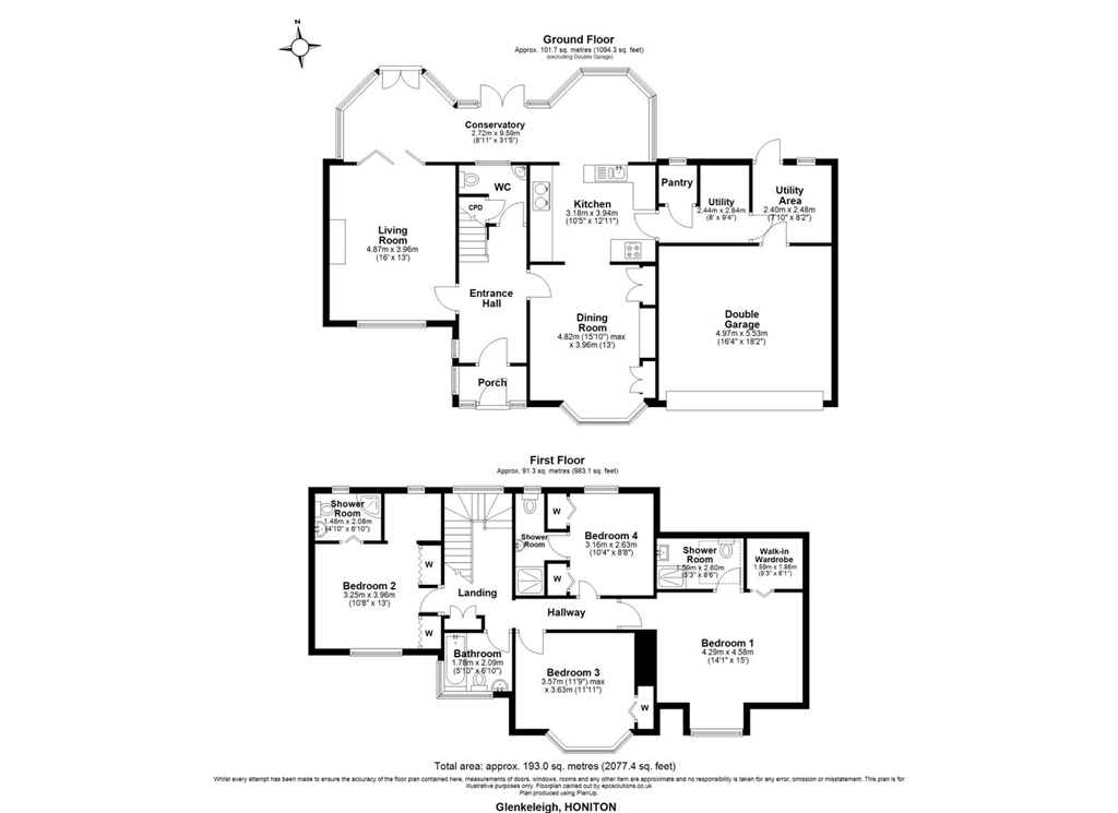 Glankeleigh, Exeter Road Devon, Honiton floorplan