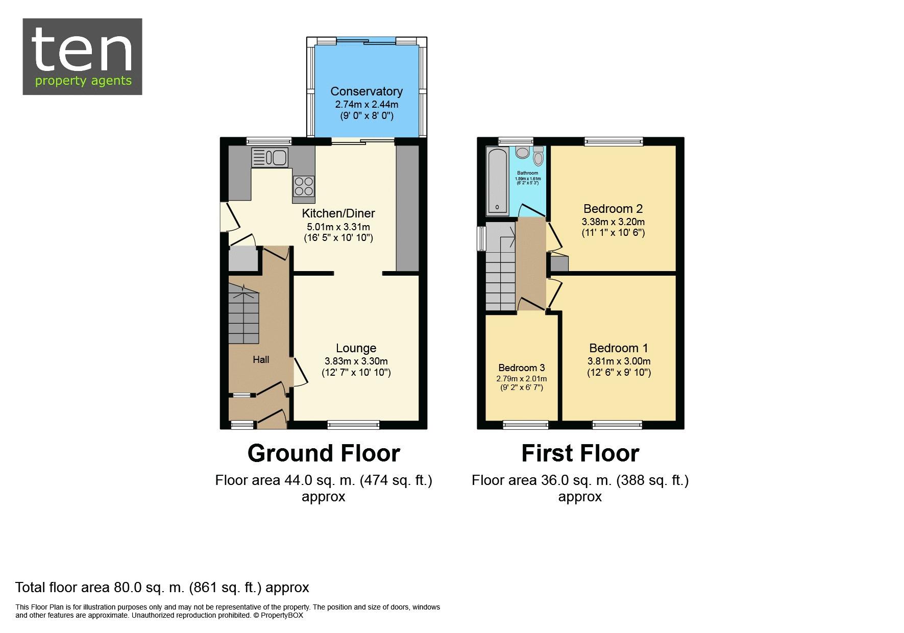 11, Avon Court, St. Neots floorplan