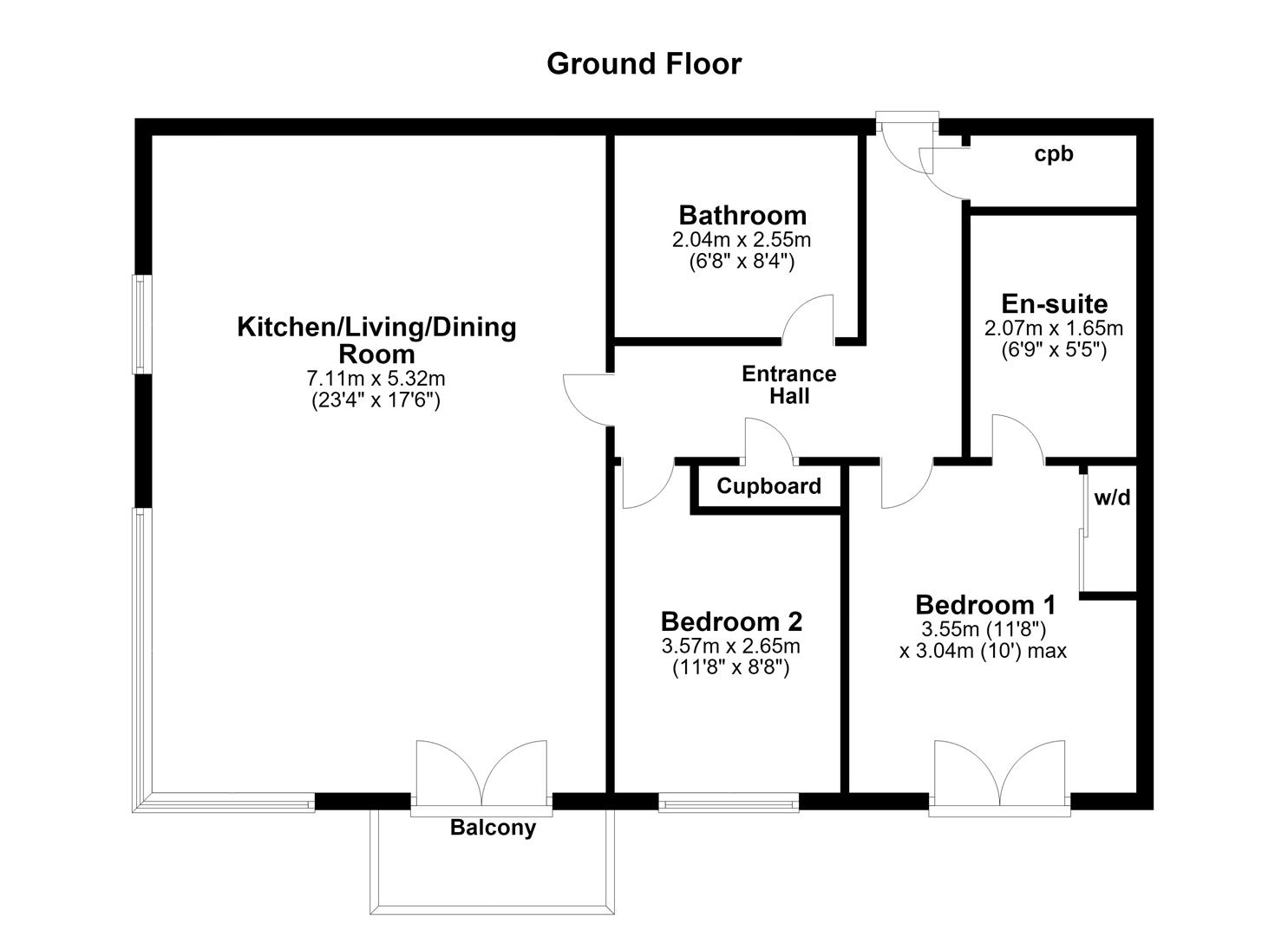 Flat 7, 54, The Avenue, Corby floorplan