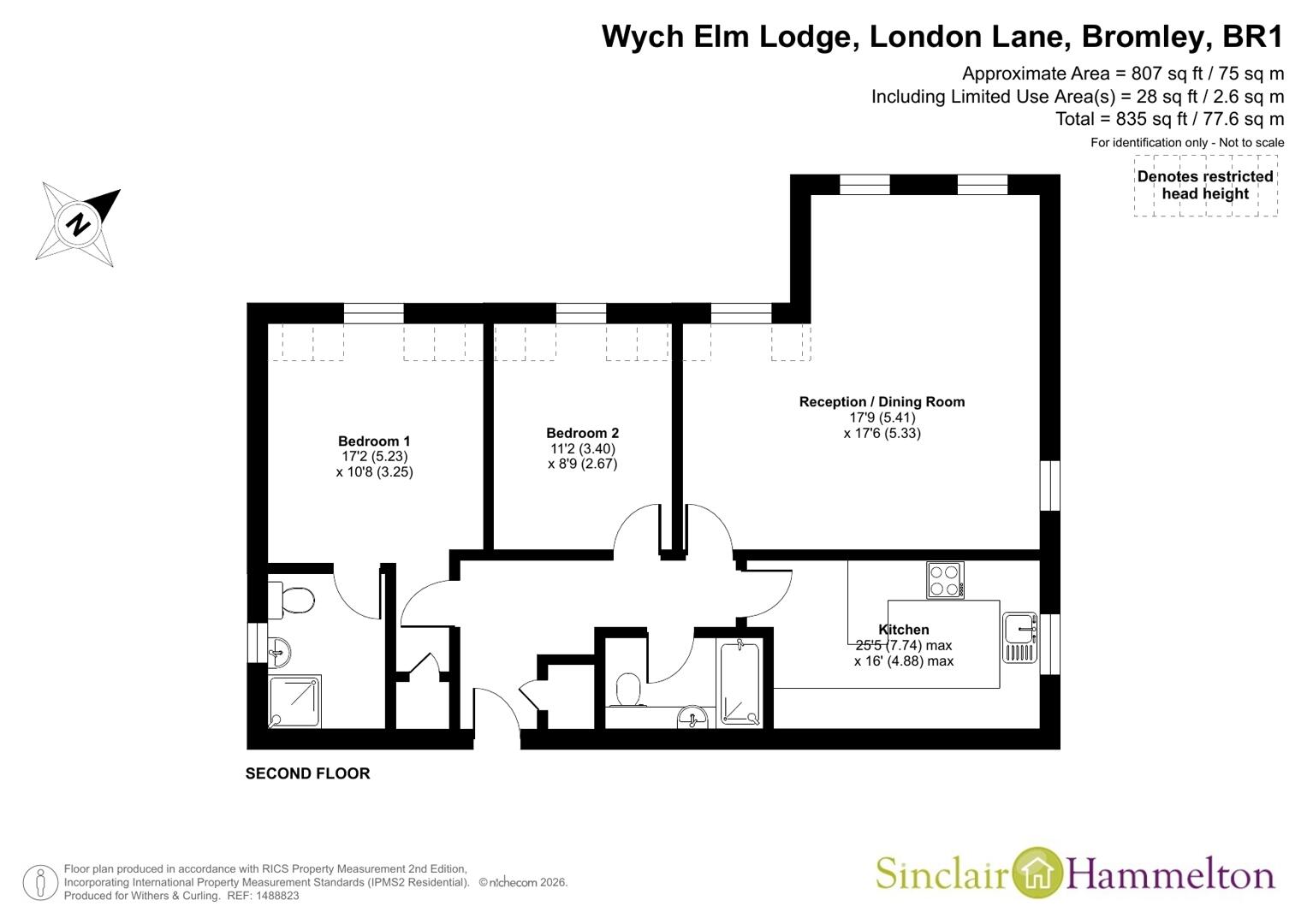 Flat 14 Wych Elm Lodge, 29, London Lane, Bromley floorplan
