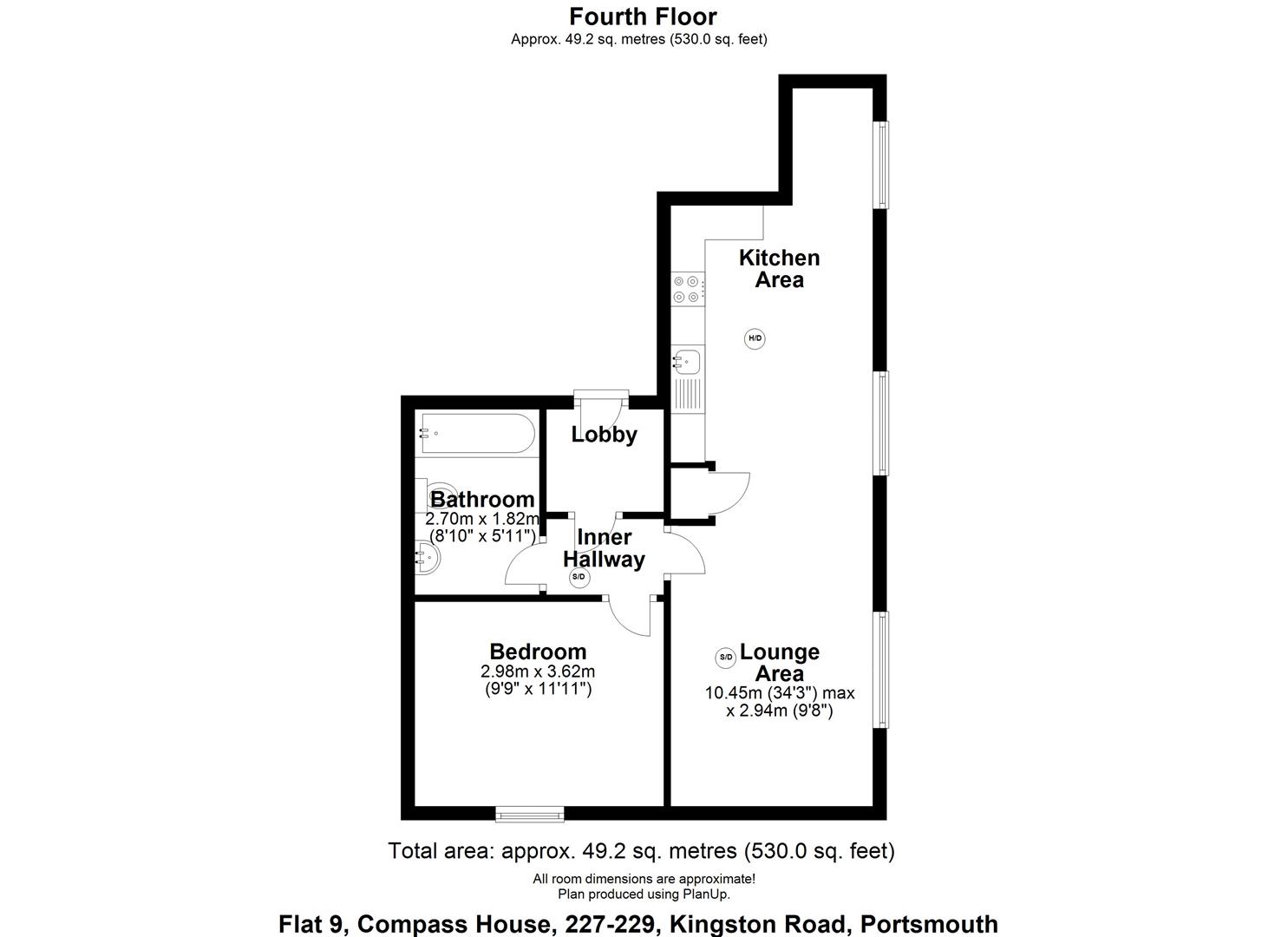 Flat 9, Compass House, Portsmouth floorplan