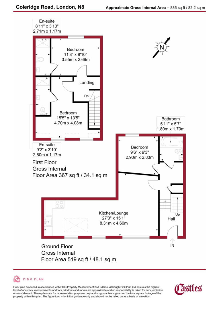 54B, Coleridge Road, London floorplan