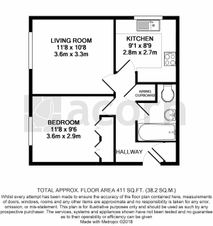 Flat 7, Oakwood Court, Lawn Close, Swanley floorplan