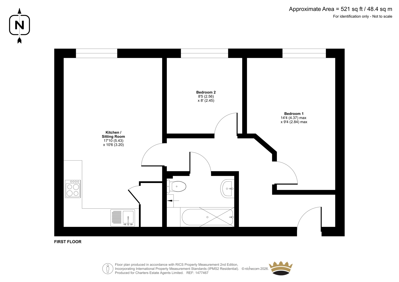 Flat 3, India Arms House 91A,, High Street, Hampshire floorplan