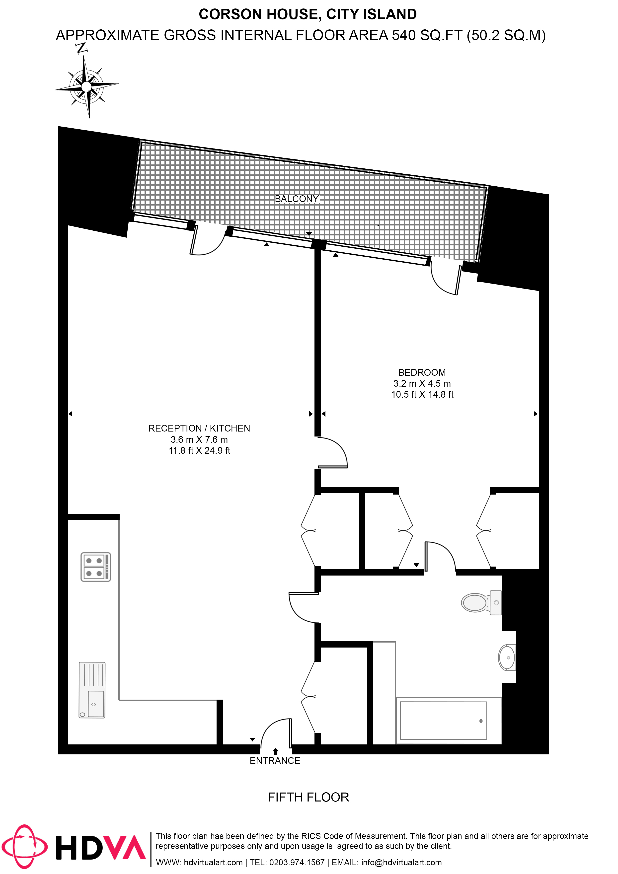 Flat 506, Corson House, 157, City Island Way, London floorplan