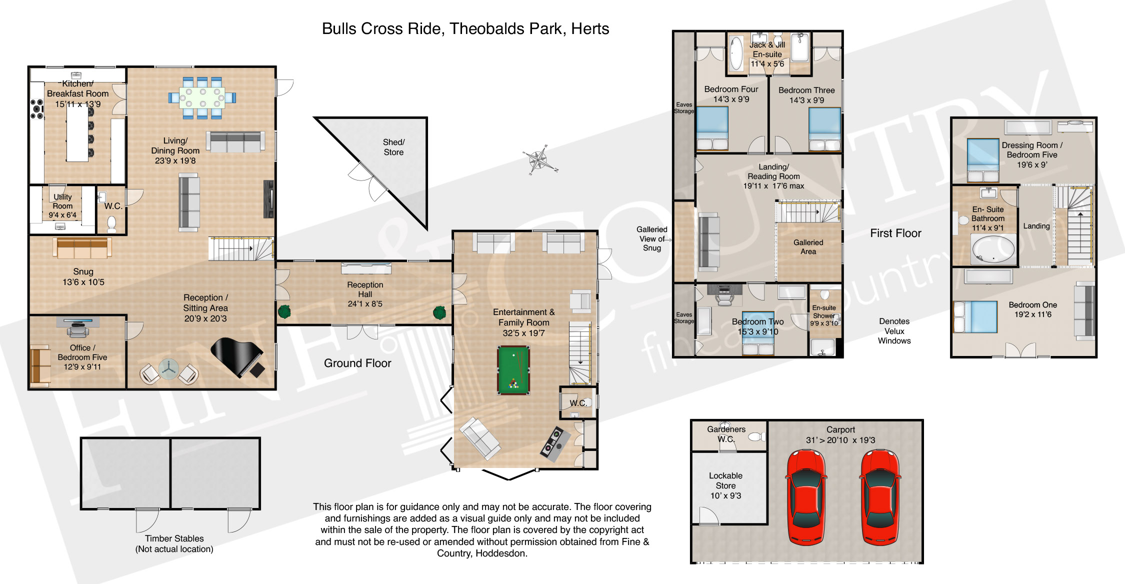 5 Bedrooms Barn conversion for sale in Bulls Cross Ride, Watlham Cross, Hertfordshire EN7