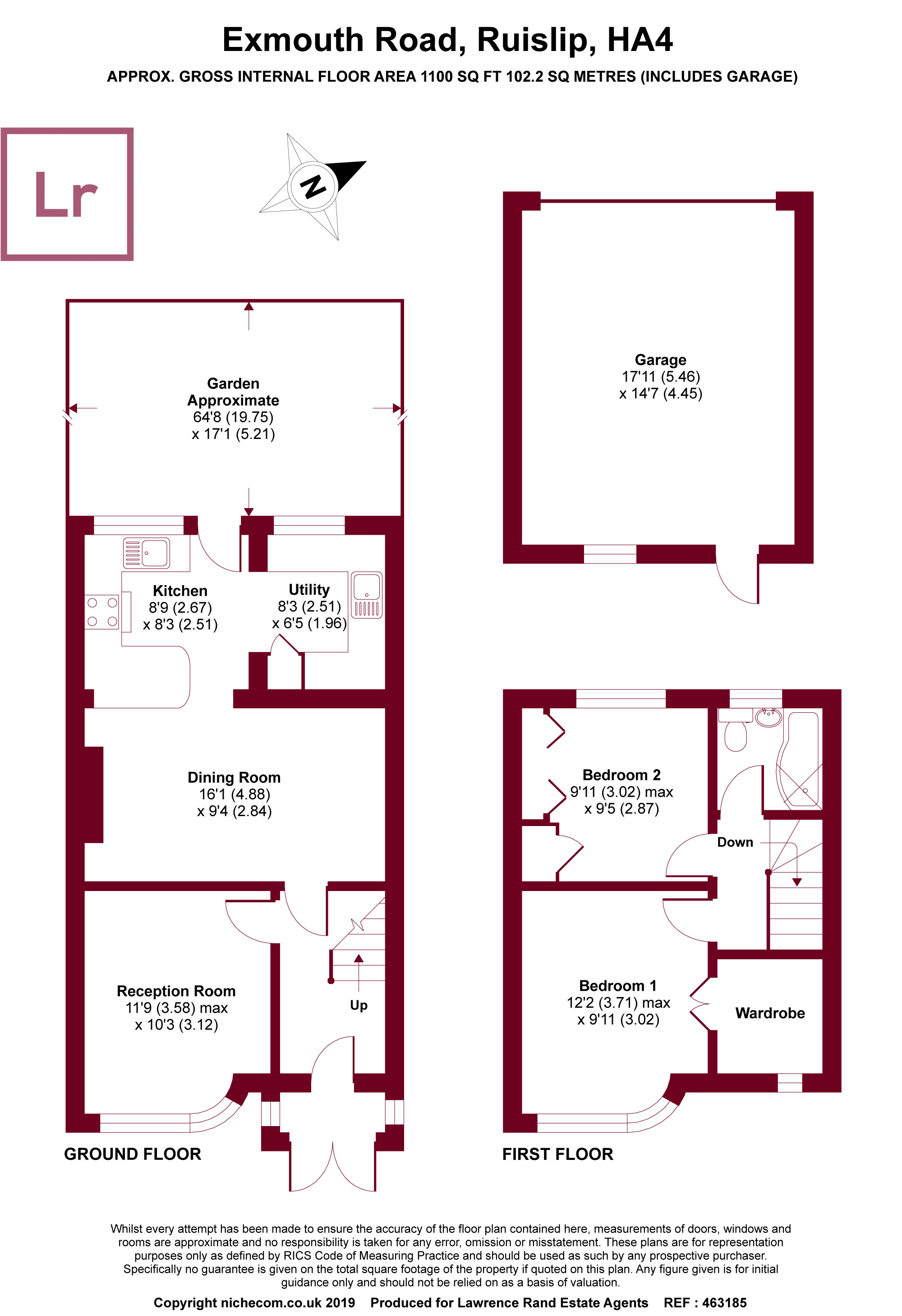 2 Bedrooms Terraced house for sale in Exmouth Road, Ruislip, Middlesex HA4