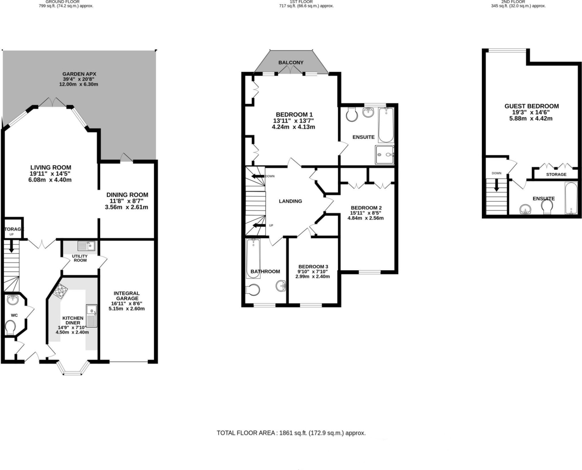 18, The Lawns, Shenley floorplan