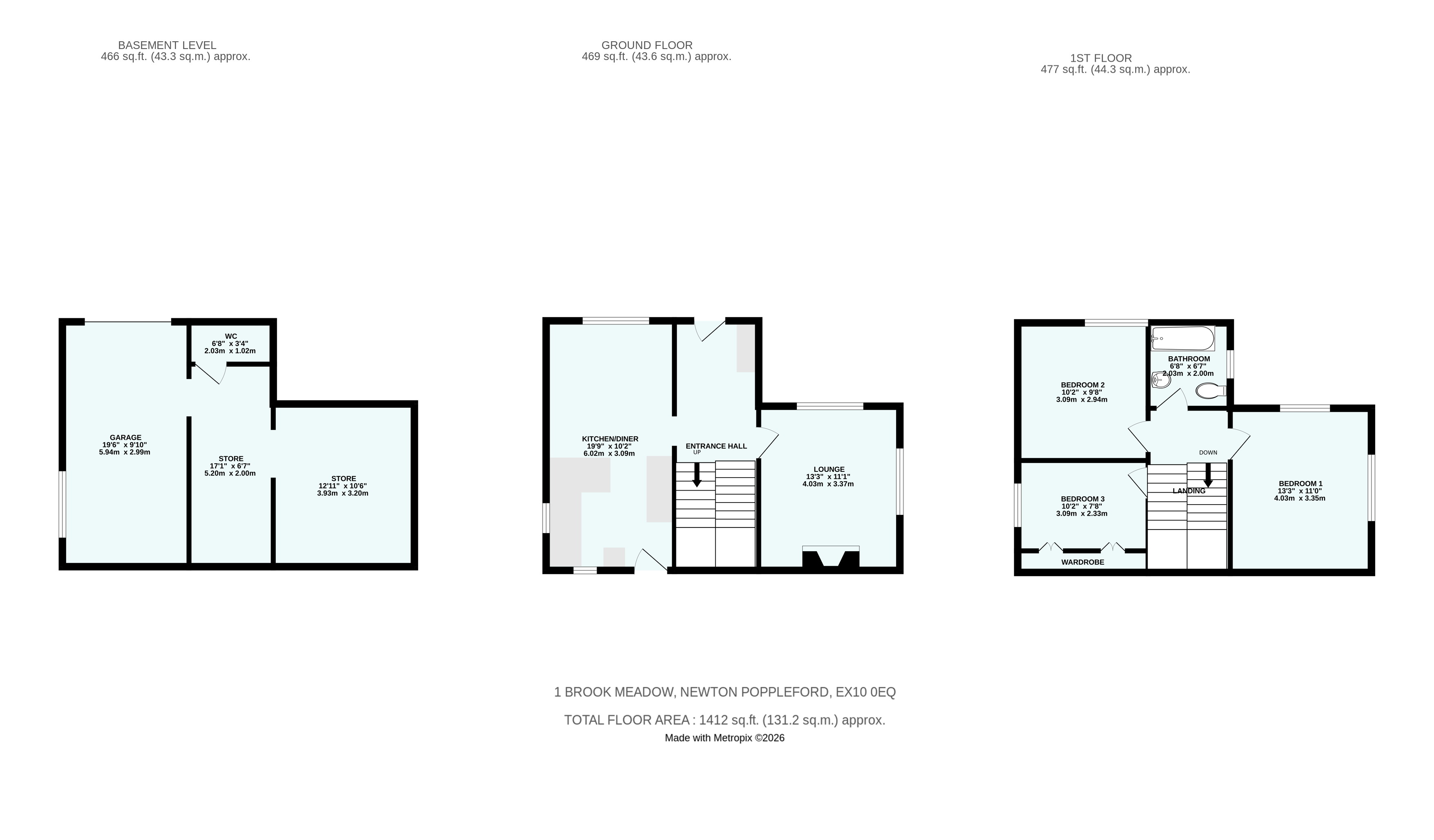 1, Brook Meadow, Newton Poppleford floorplan