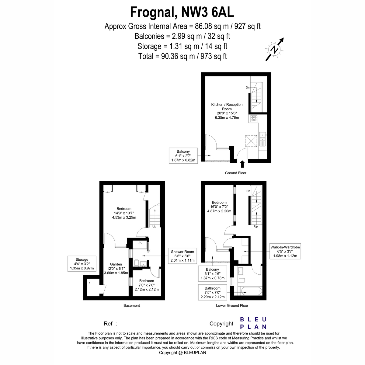 Flat House 2, 1B, Frognal, London floorplan