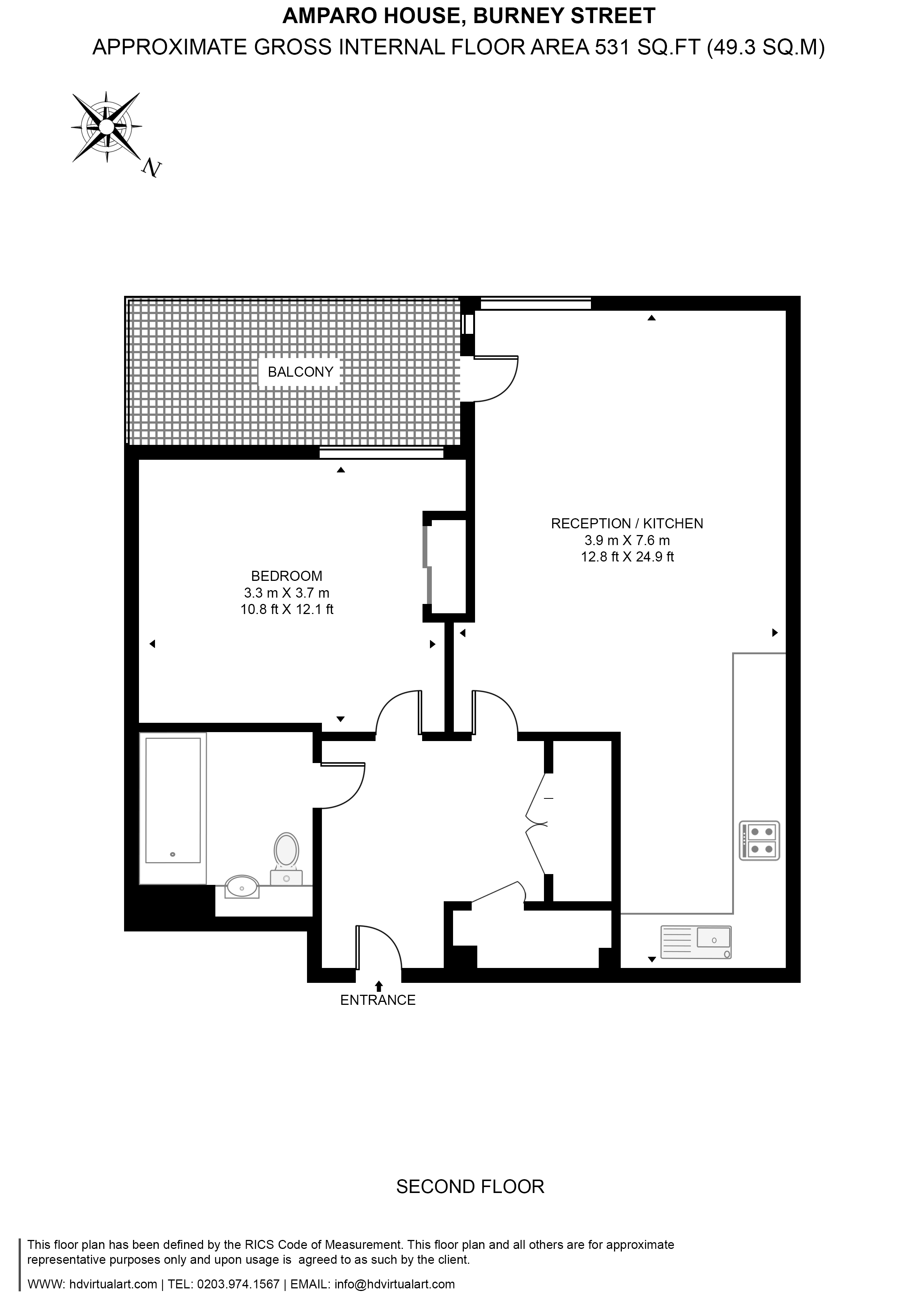 Flat 17, Amparo House, 2, Burney Street, Greenwich floorplan