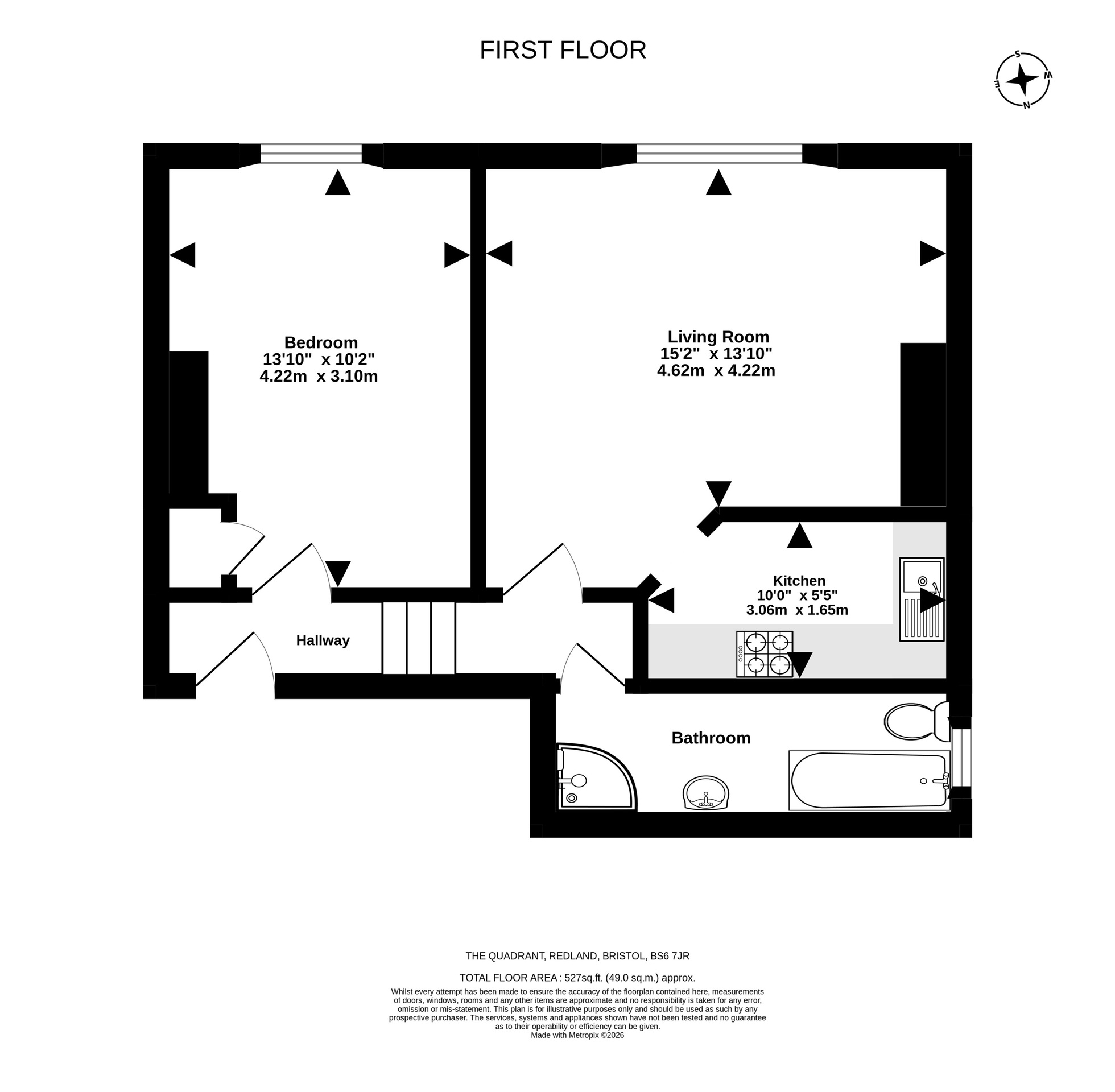 Flat 2, 10 The Quadrant, Bristol floorplan