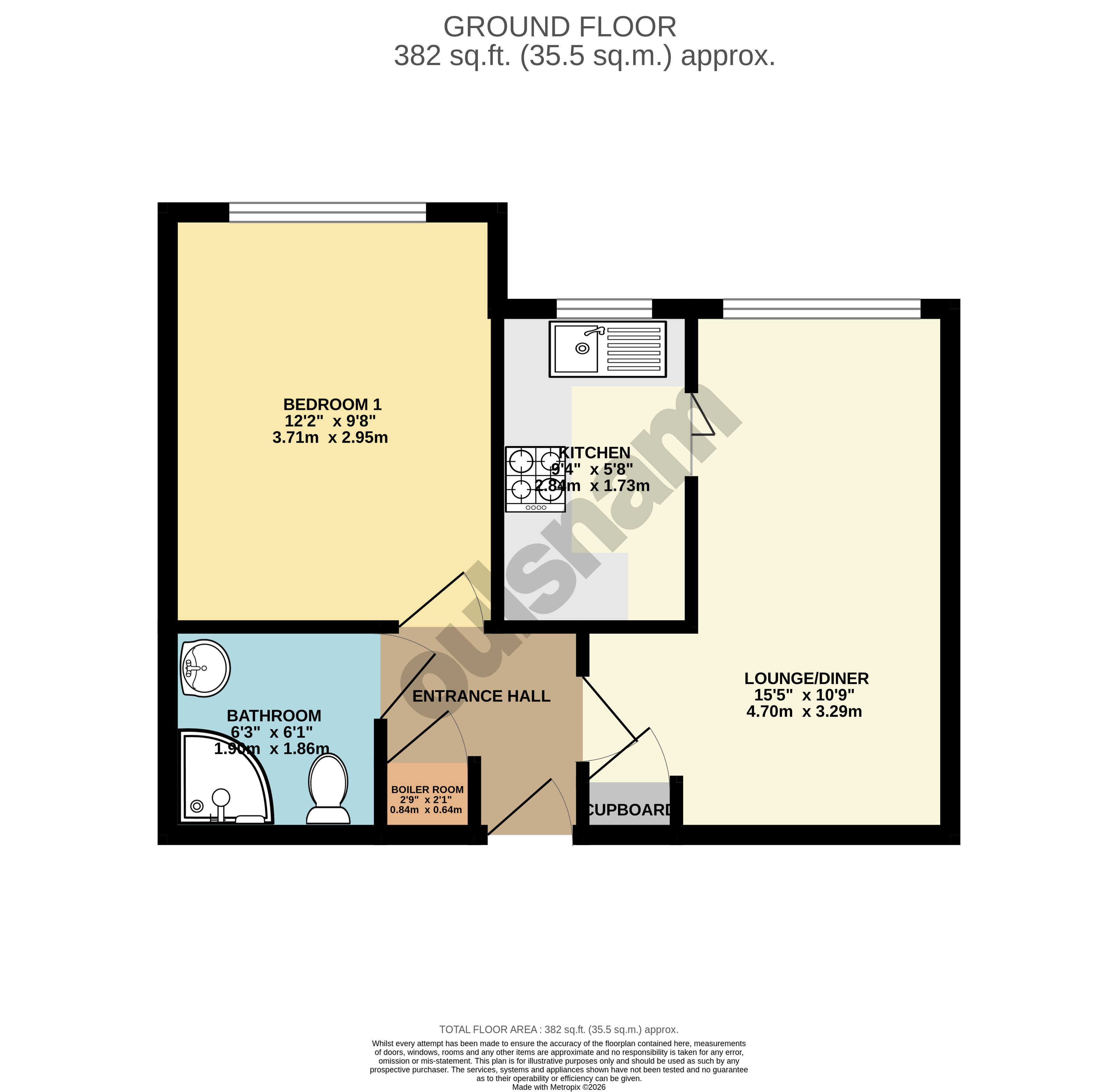 Flat 3, Honnington Court, 1, Manor House Close, Birmingham floorplan