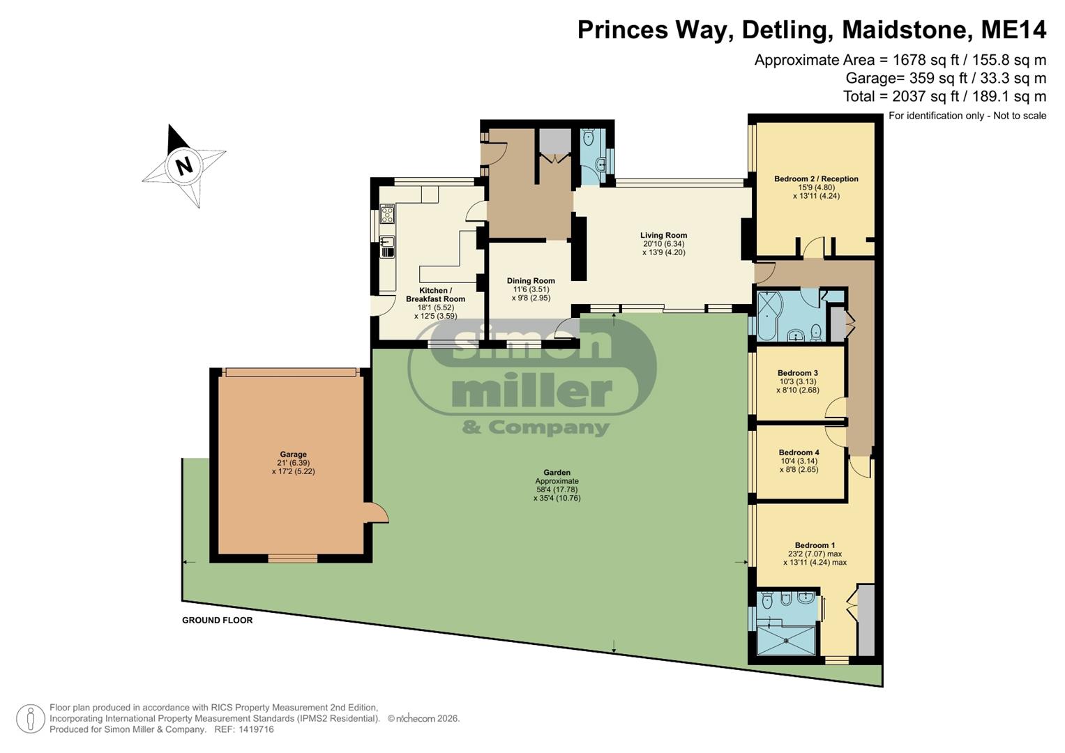 2A, Princes Way, Detling floorplan