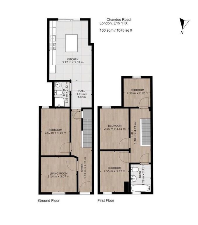 157 Chandos Road, London floorplan