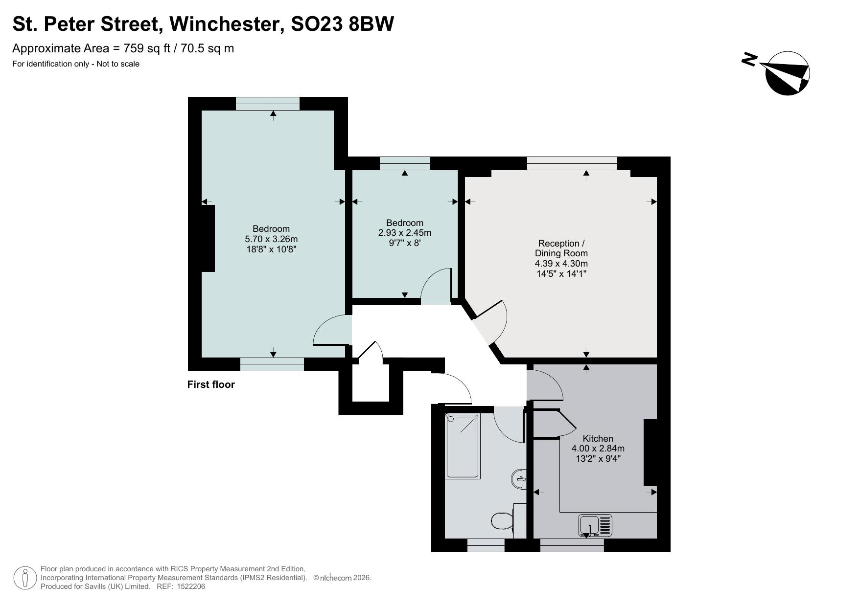 Top Floor Flat, 9, St Peter Street, Hampshire floorplan