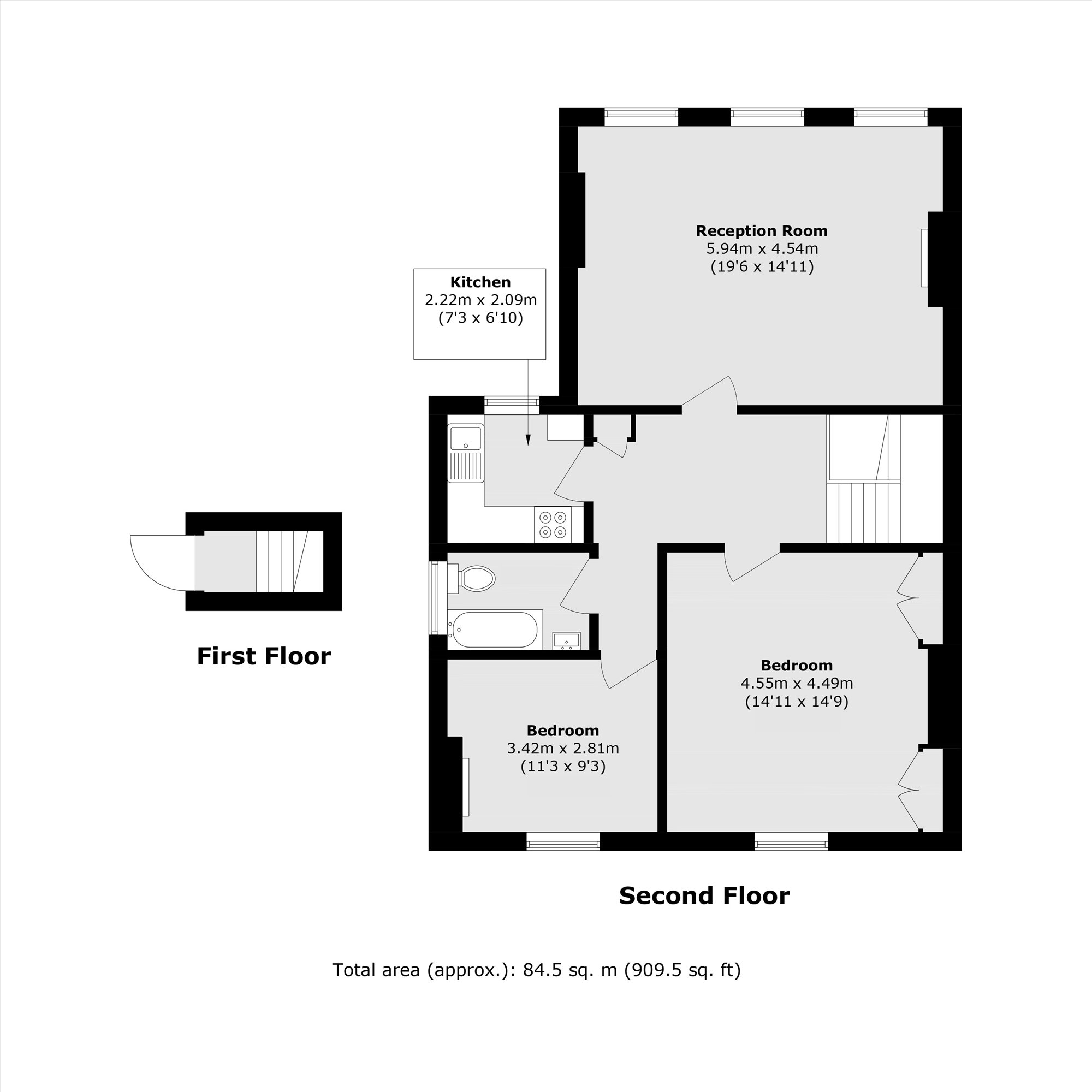 Flat D, 26, Mattock Lane, London floorplan