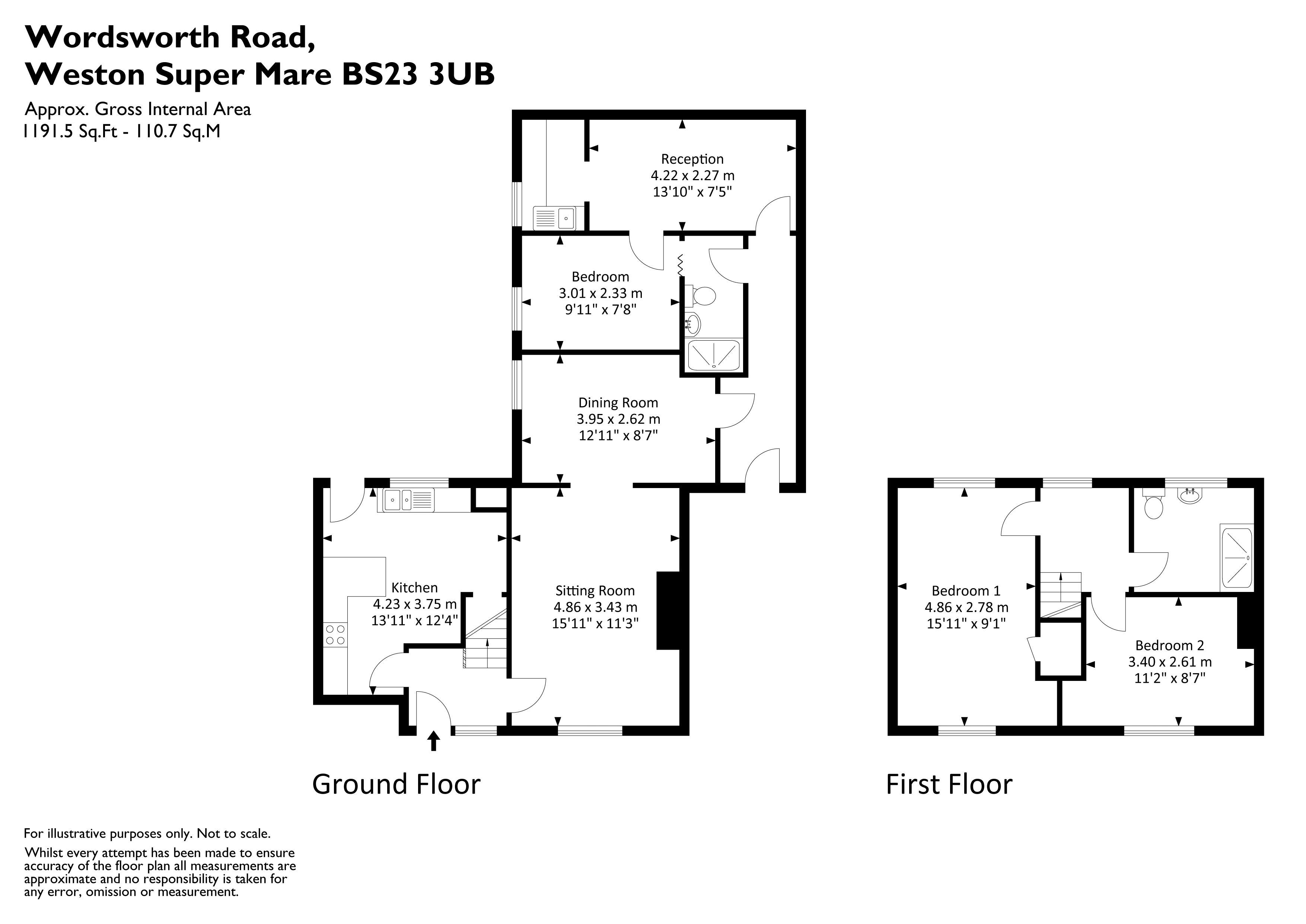 15, Wordsworth Road, Weston-Super-Mare floorplan