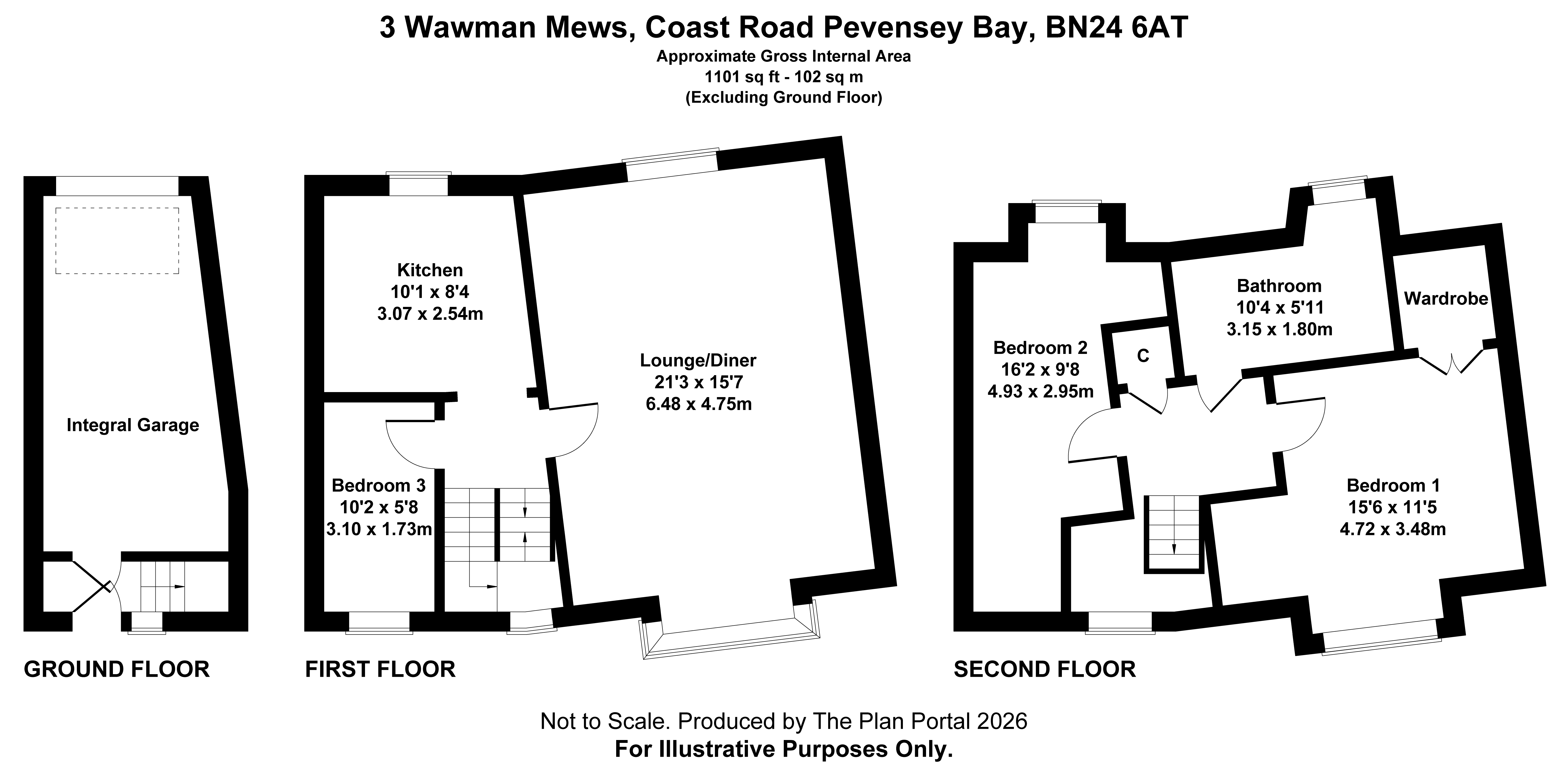 3 Wawman Mews, Coast Road, Pevensey Bay floorplan