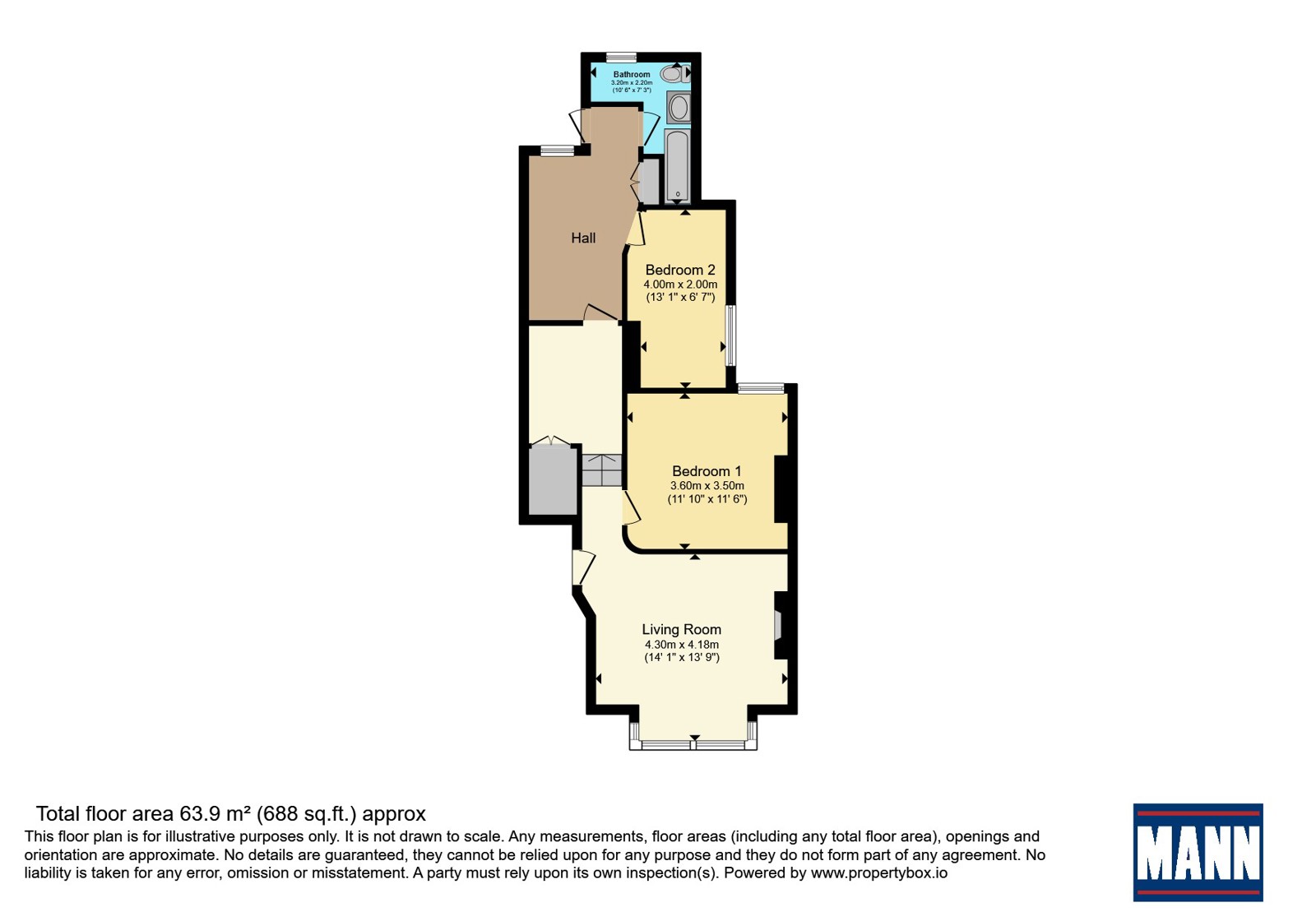 Flat A, 58, Manor Road, London floorplan